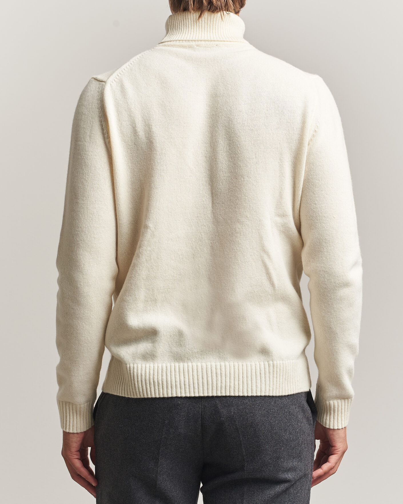Herre | Gensere | Stenströms | Brushed Merino Rollneck Off White