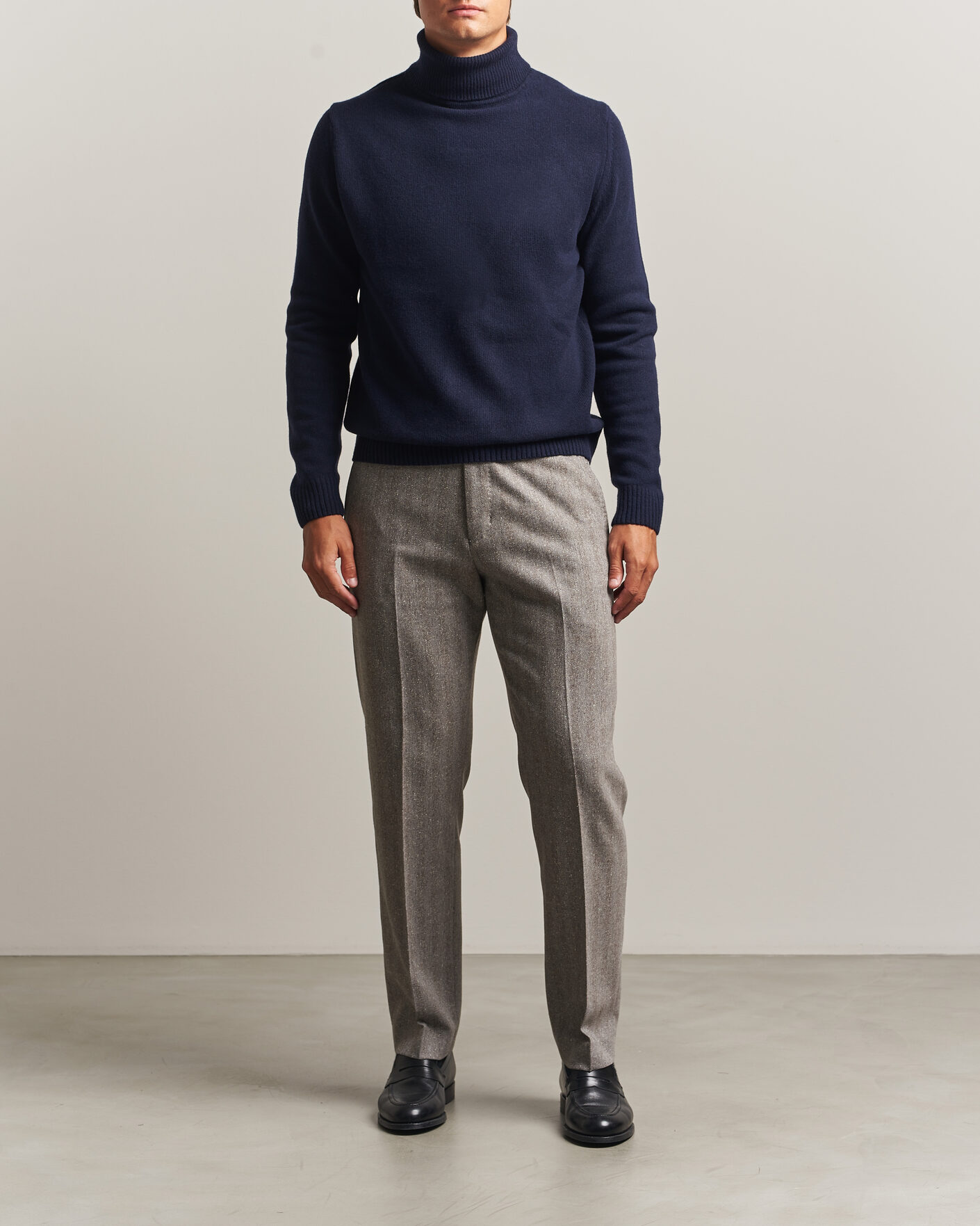 Herre | Gensere | Stenströms | Brushed Merino Rollneck Navy