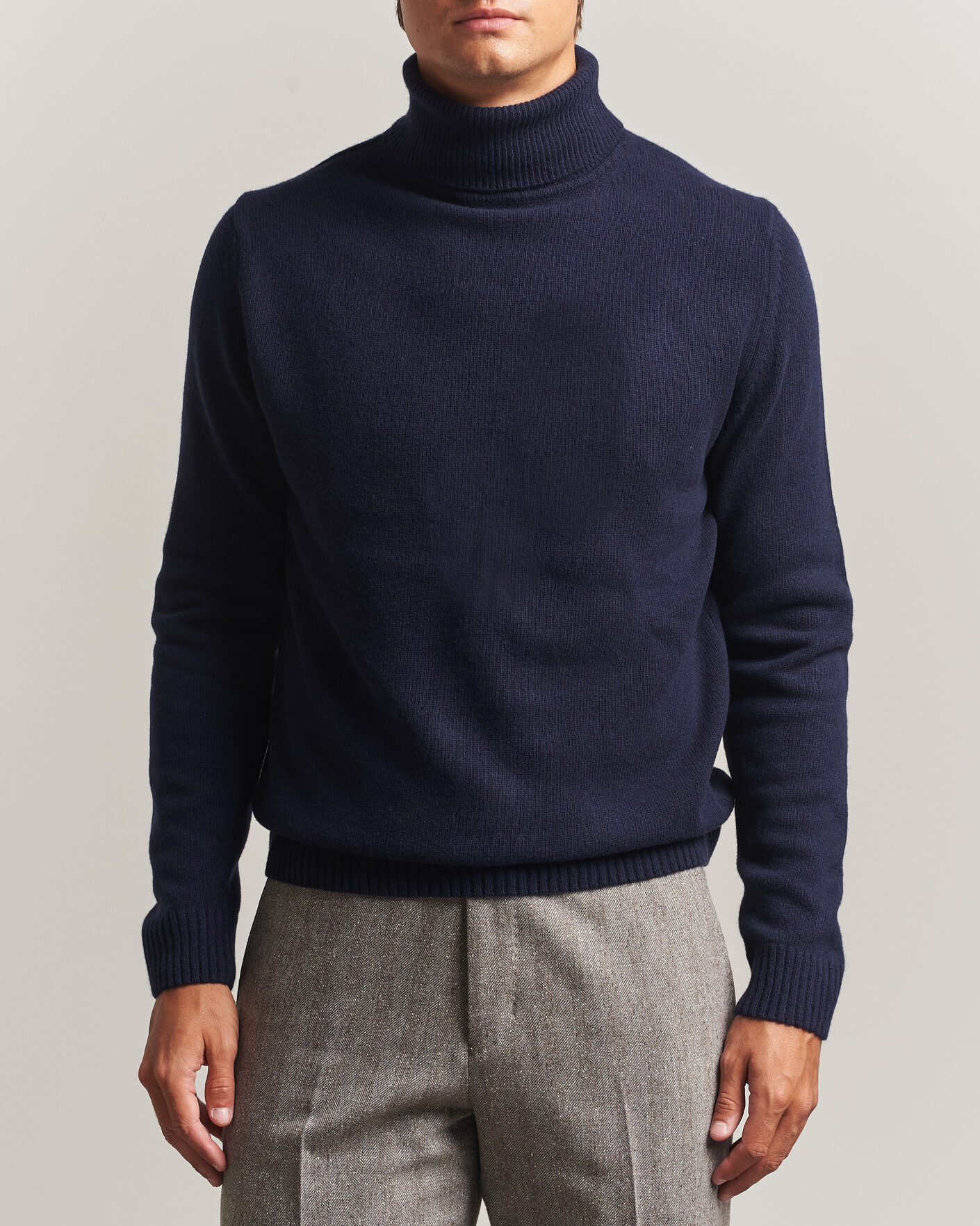 Herre | Gensere | Stenströms | Brushed Merino Rollneck Navy