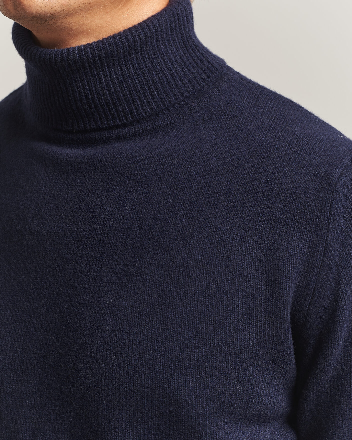 Herre | Gensere | Stenströms | Brushed Merino Rollneck Navy