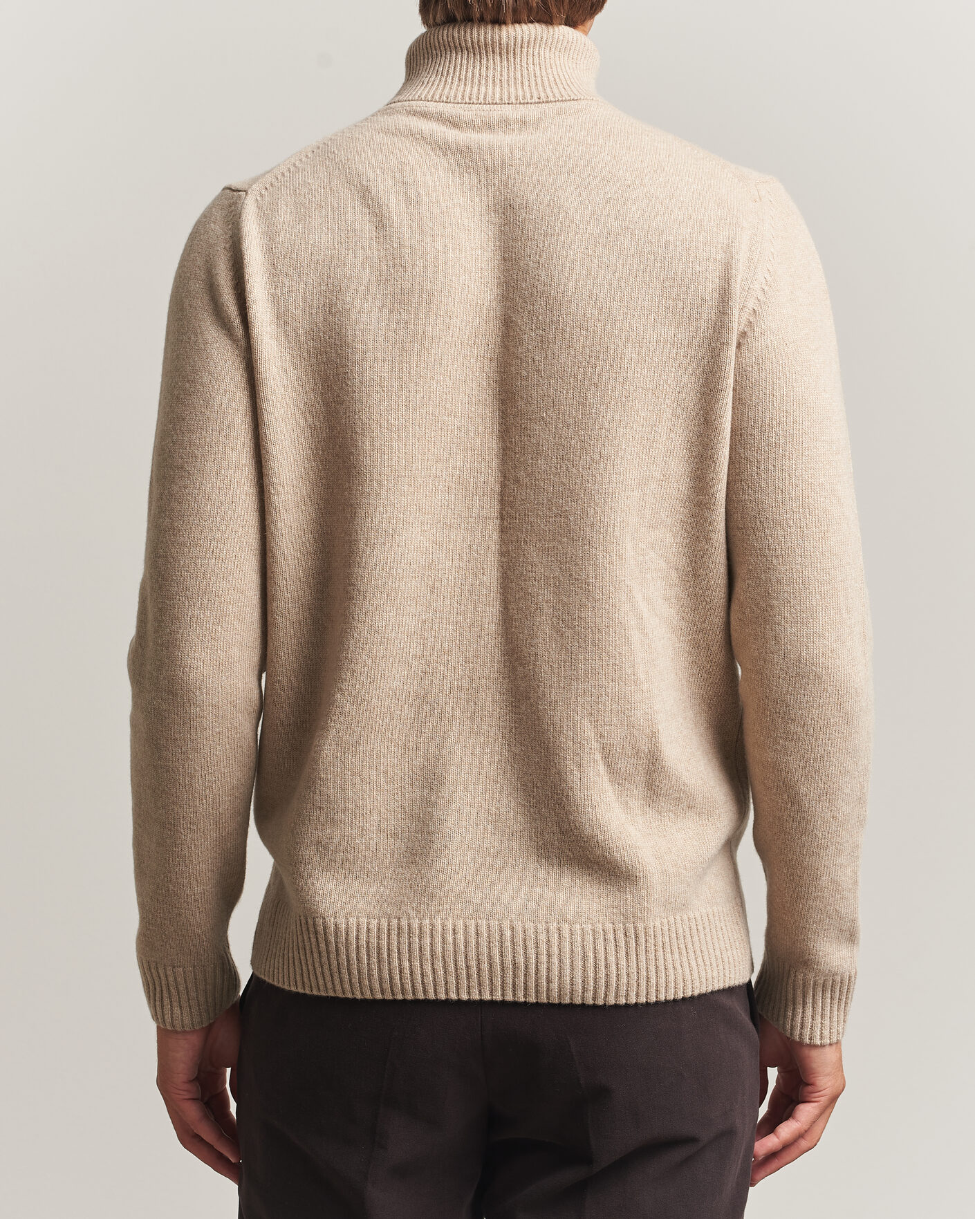 Herre | Gensere | Stenströms | Brushed Merino Rollneck Beige
