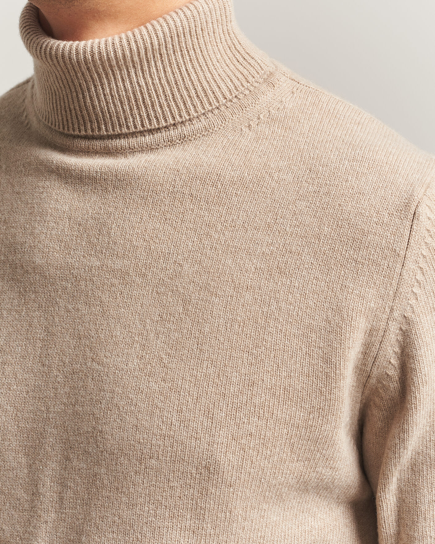 Herre | Gensere | Stenströms | Brushed Merino Rollneck Beige