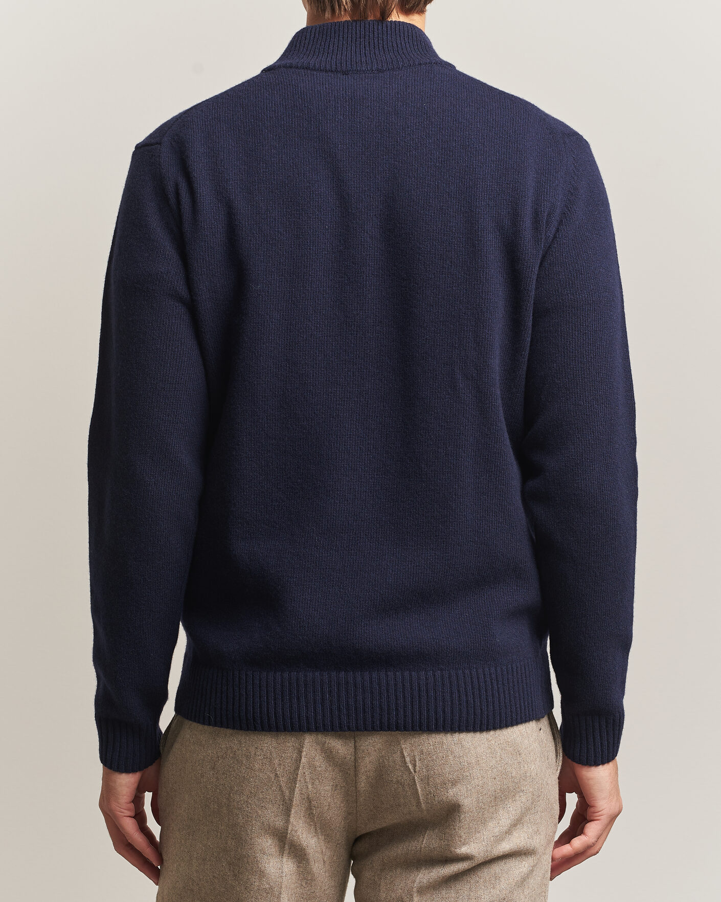 Herre | Gensere | Stenströms | Brushed Merino Half-Zip Navy