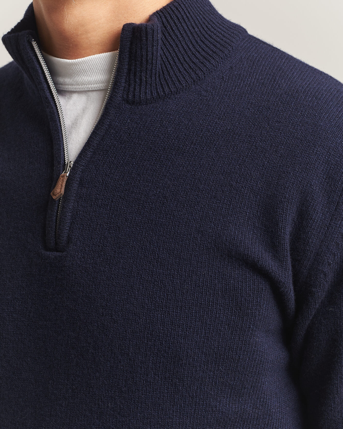 Herre | Gensere | Stenströms | Brushed Merino Half-Zip Navy