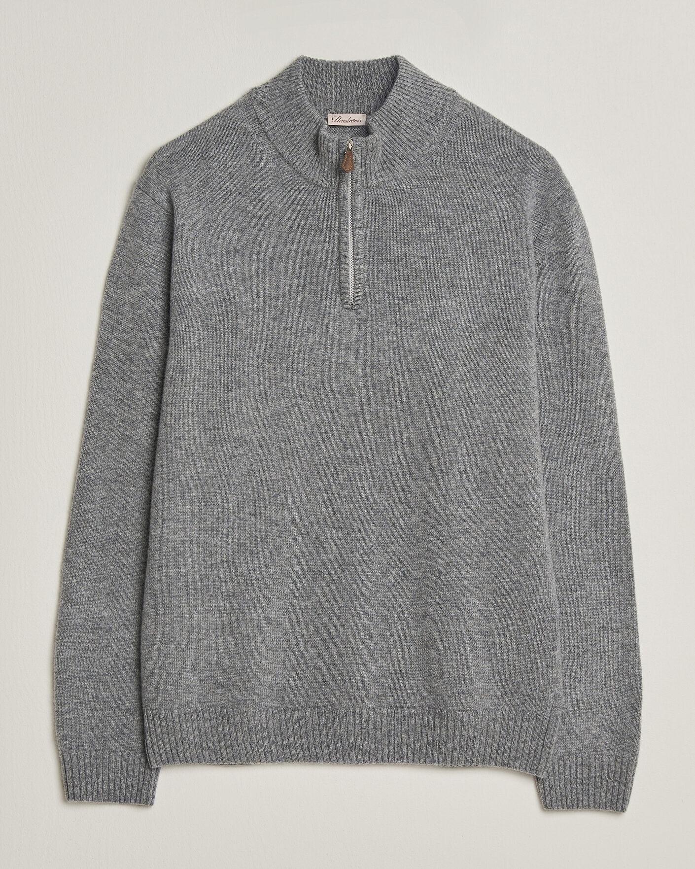 Herre | Gensere | Stenströms | Brushed Merino Half-Zip Grey