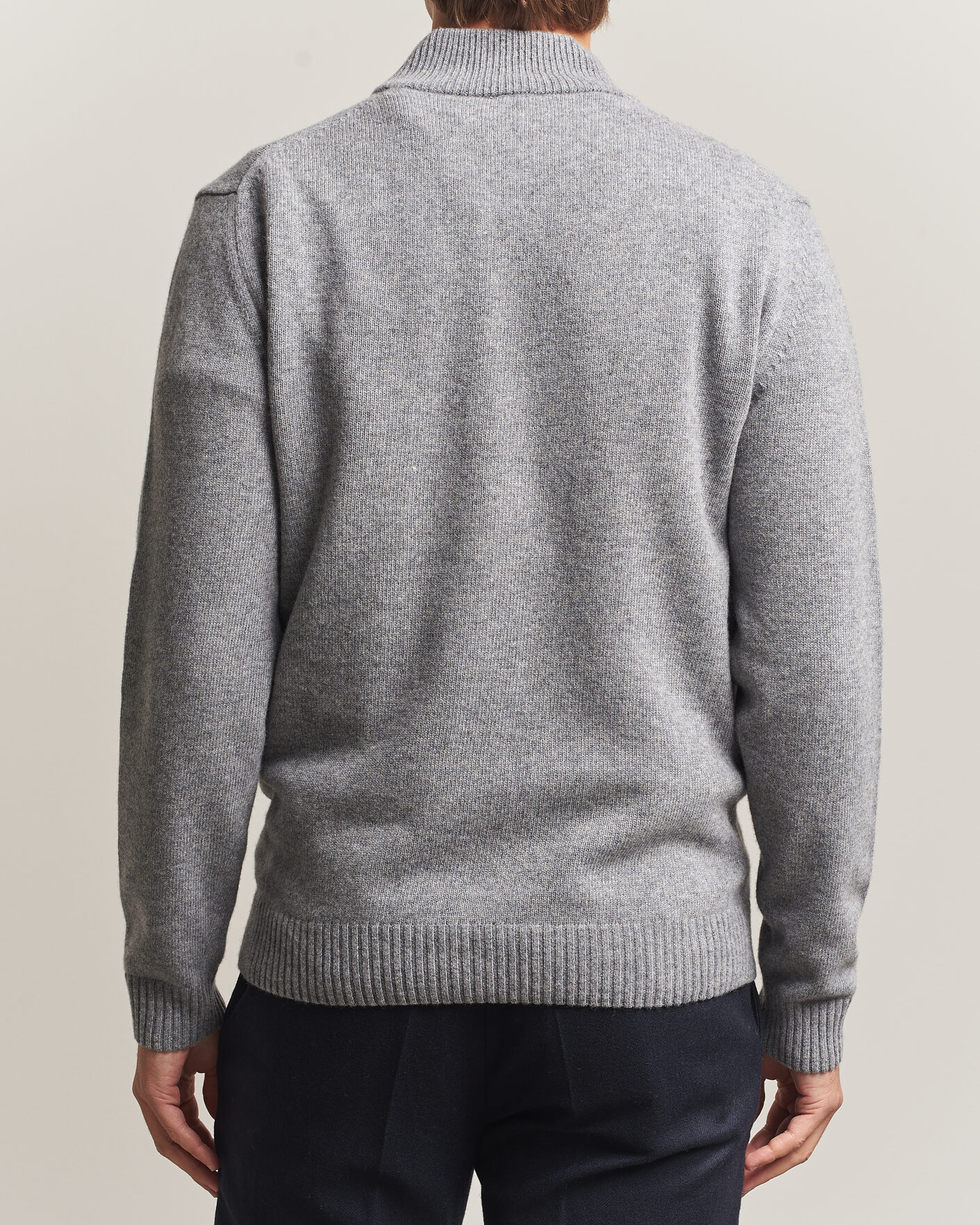 Herre | Gensere | Stenströms | Brushed Merino Half-Zip Grey