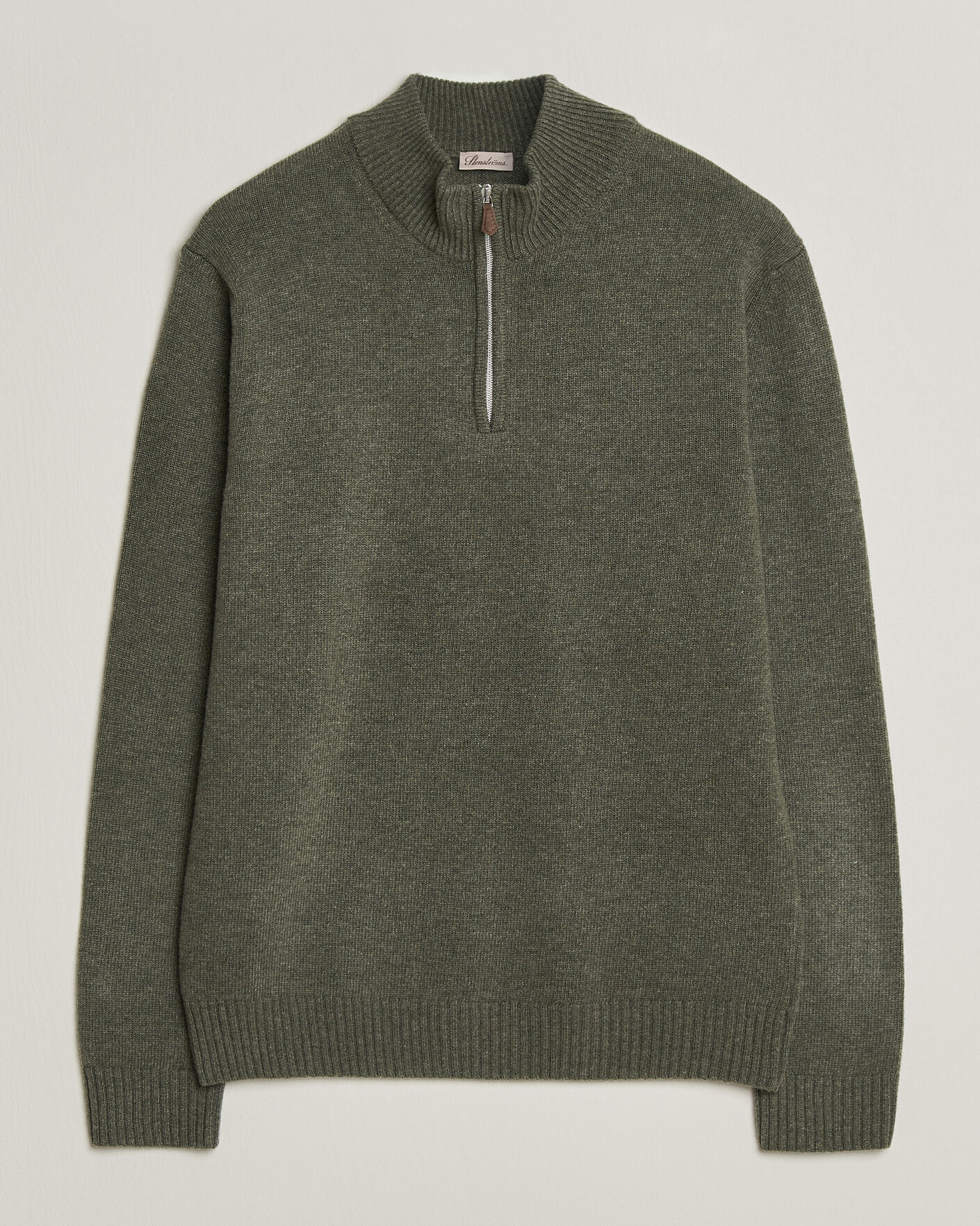 Herre | Gensere | Stenströms | Brushed Merino Half-Zip Green