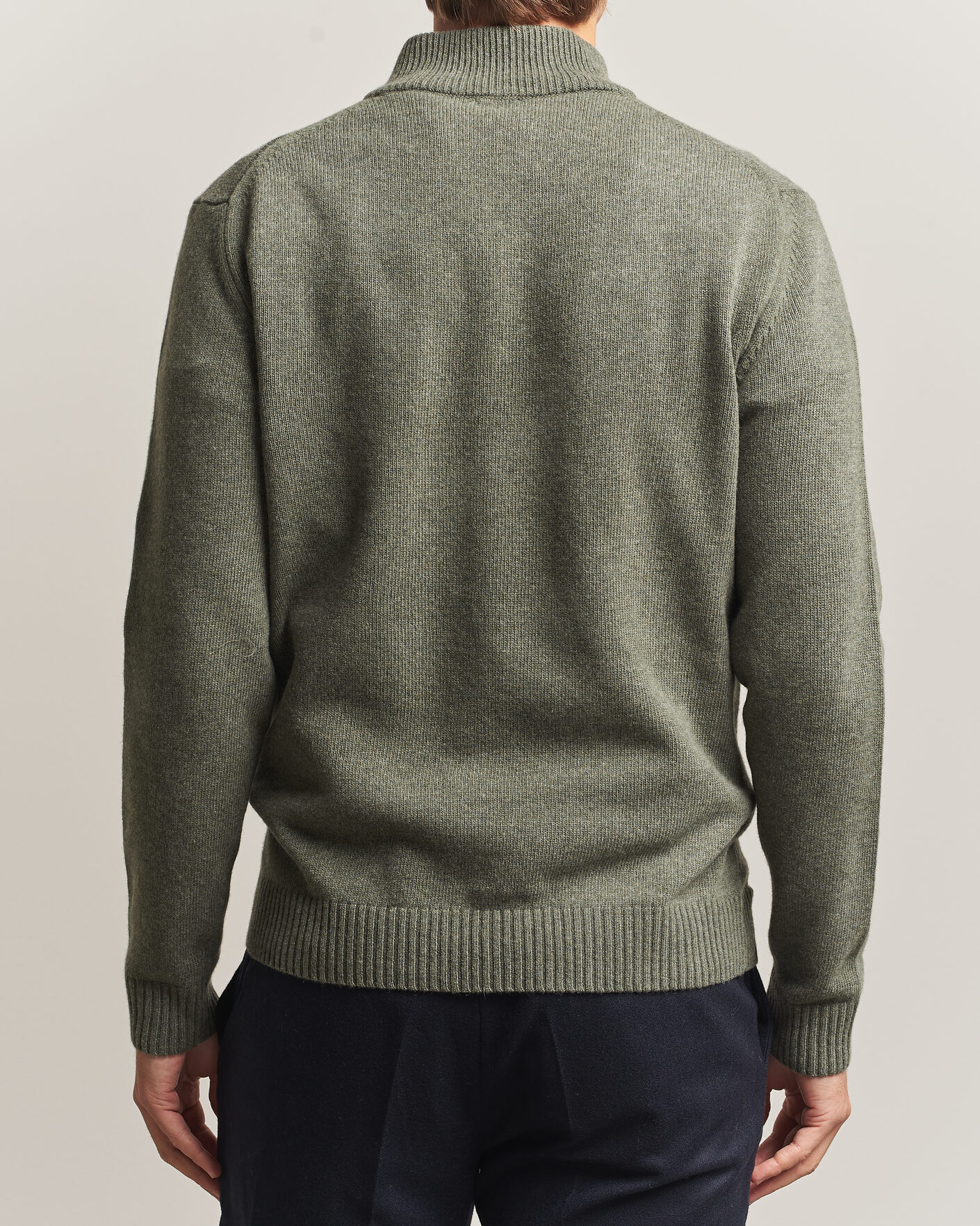 Herre | Gensere | Stenströms | Brushed Merino Half-Zip Green