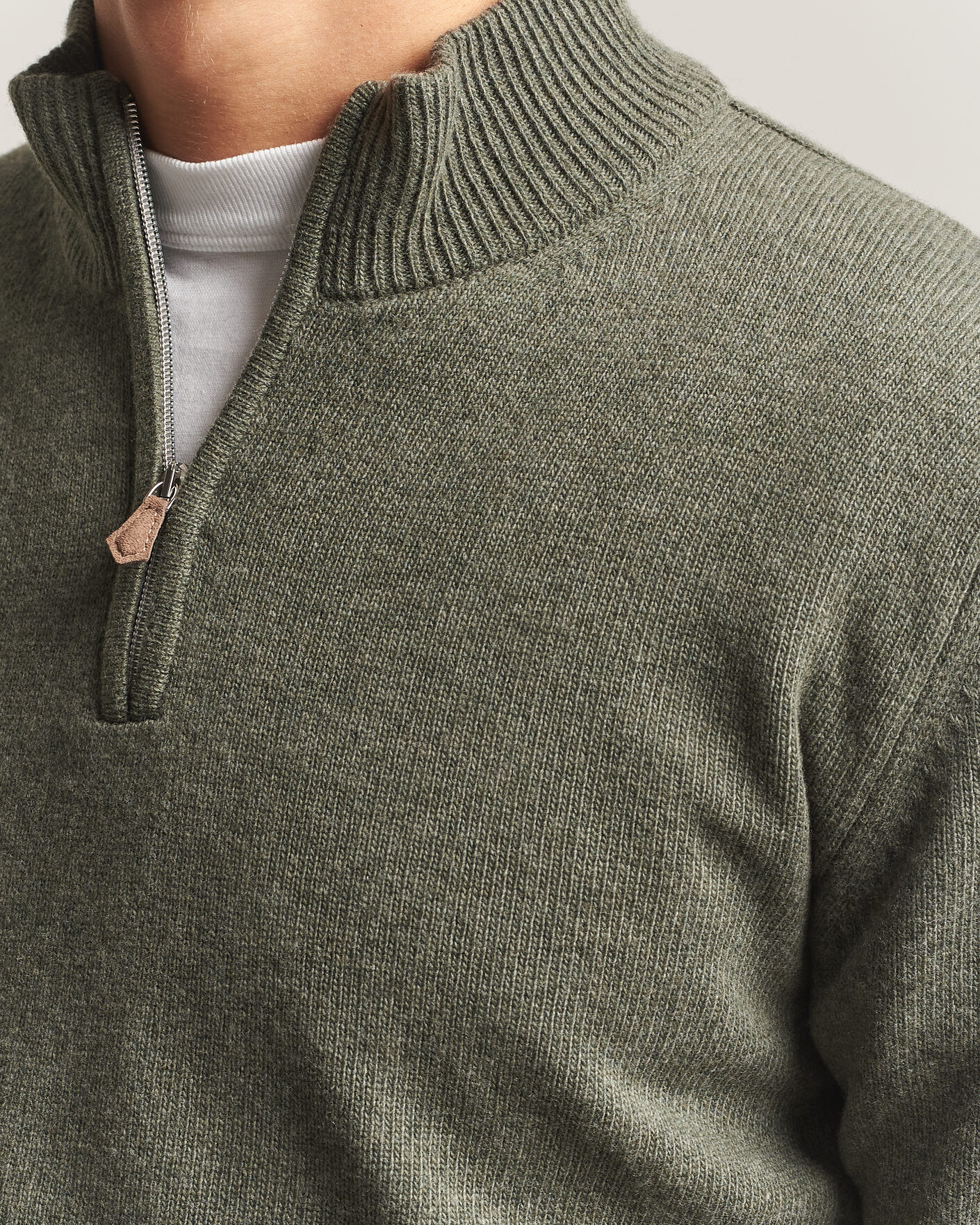 Herre | Gensere | Stenströms | Brushed Merino Half-Zip Green