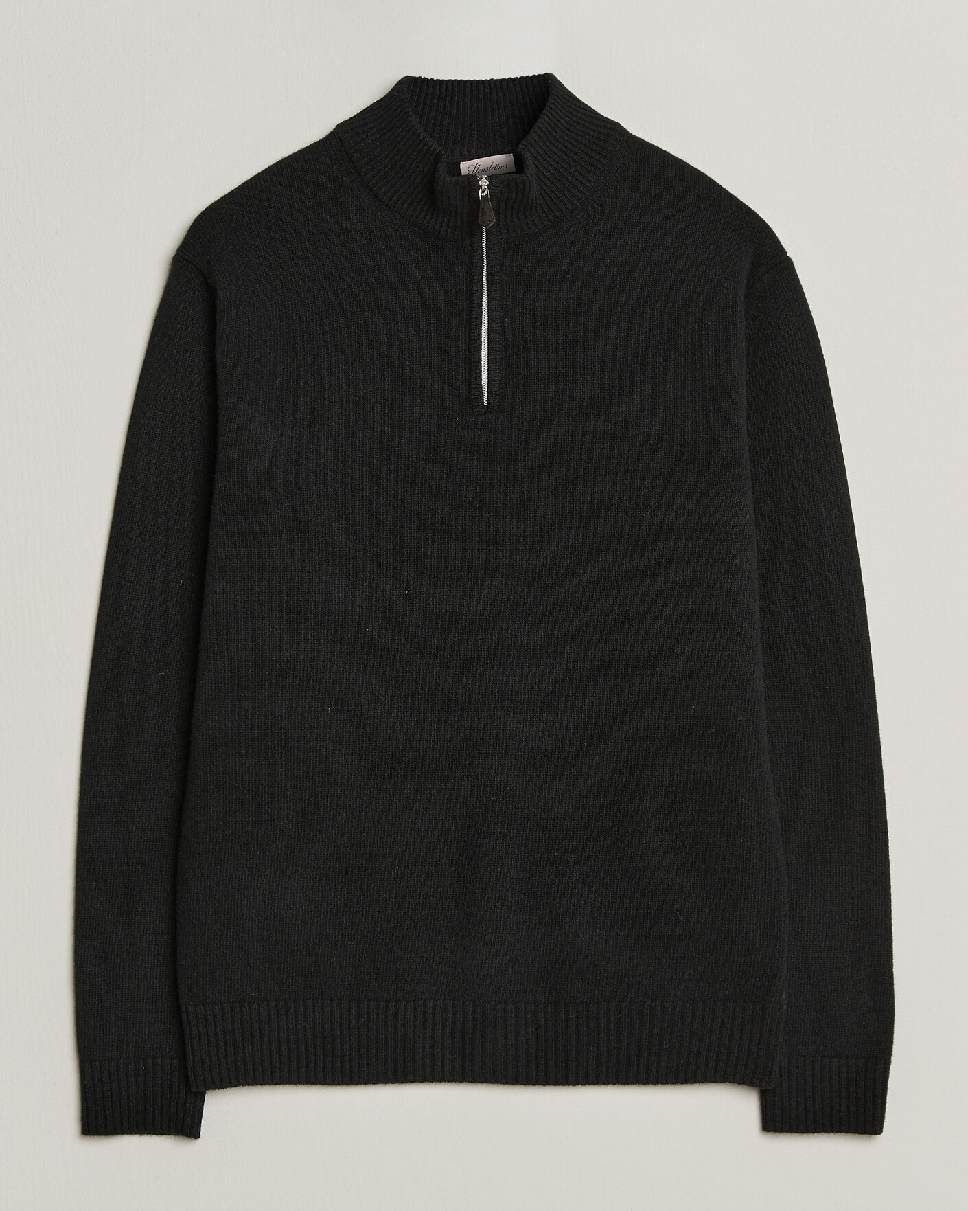Herre | Gensere | Stenströms | Brushed Merino Half-Zip Black