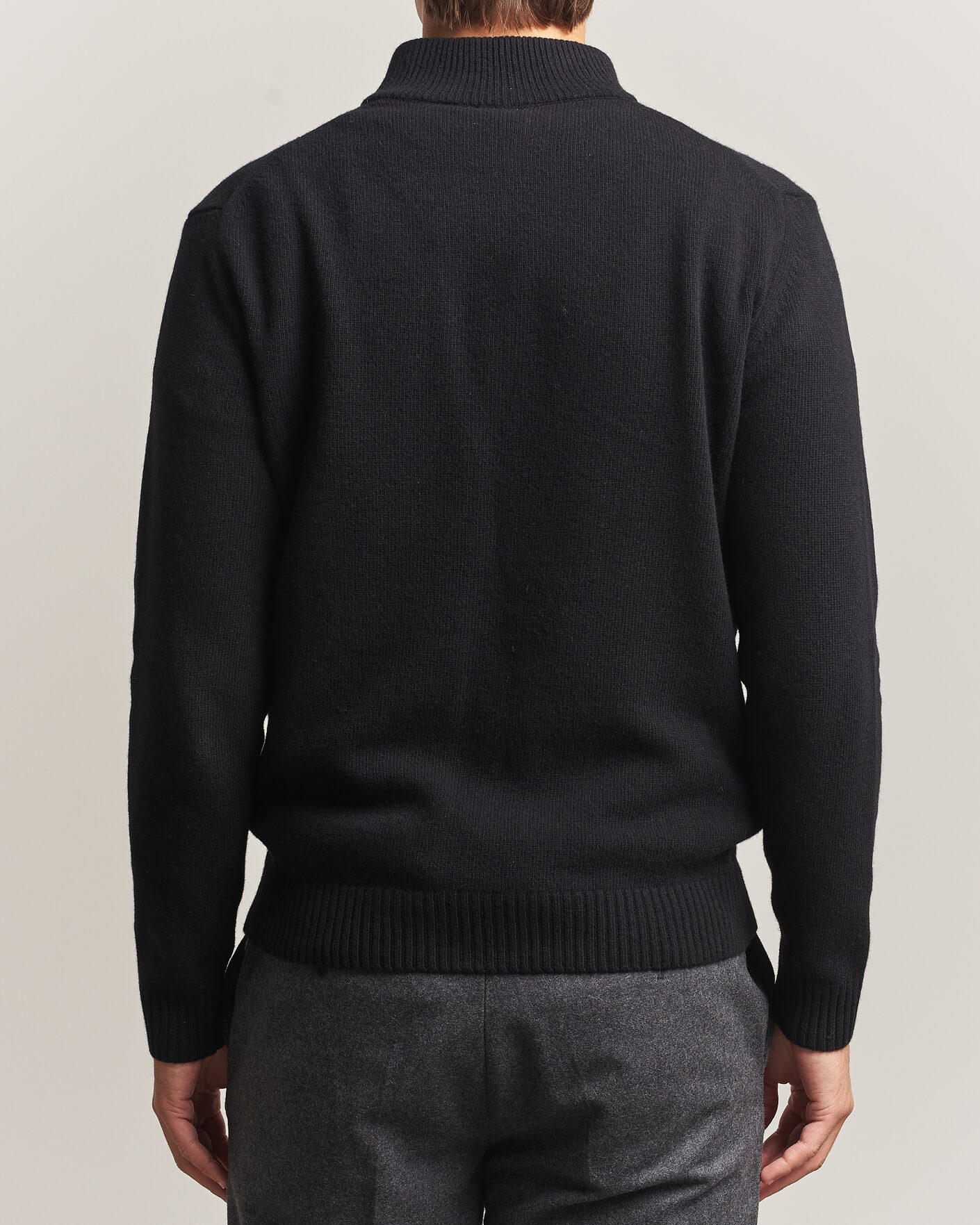 Herre | Gensere | Stenströms | Brushed Merino Half-Zip Black