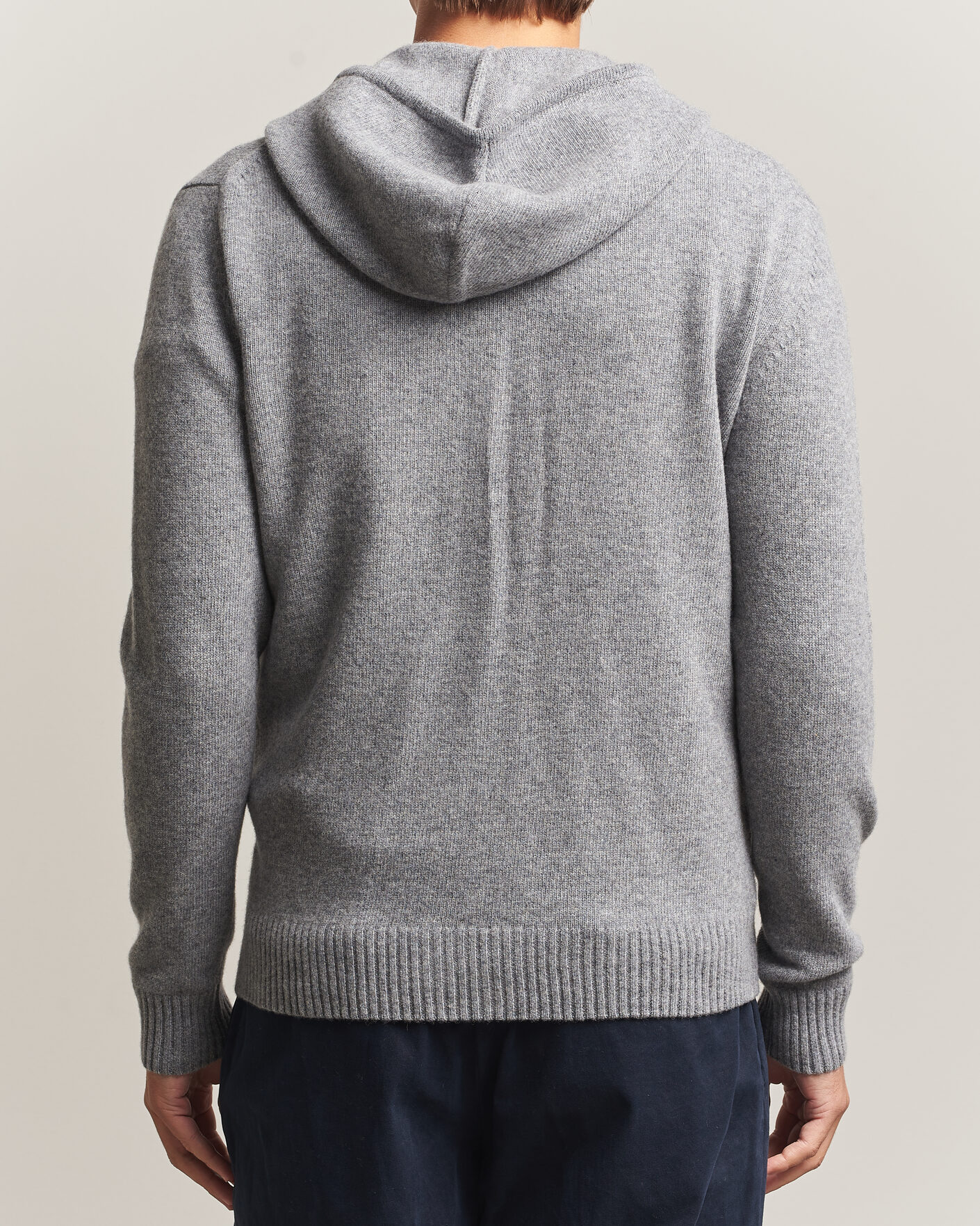 Herre | Gensere | Stenströms | Brushed Merino Full-Zip Hood Grey
