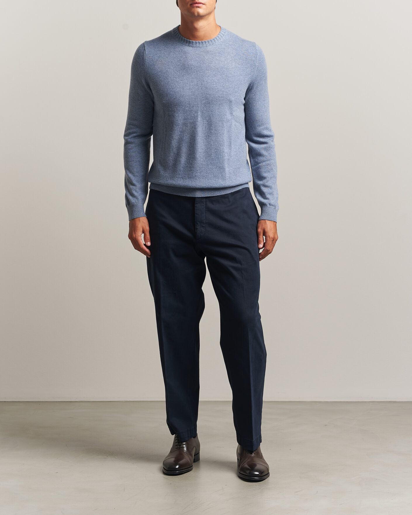 Herre | Gensere | Stenströms | Cashmere Crewneck Light Blue