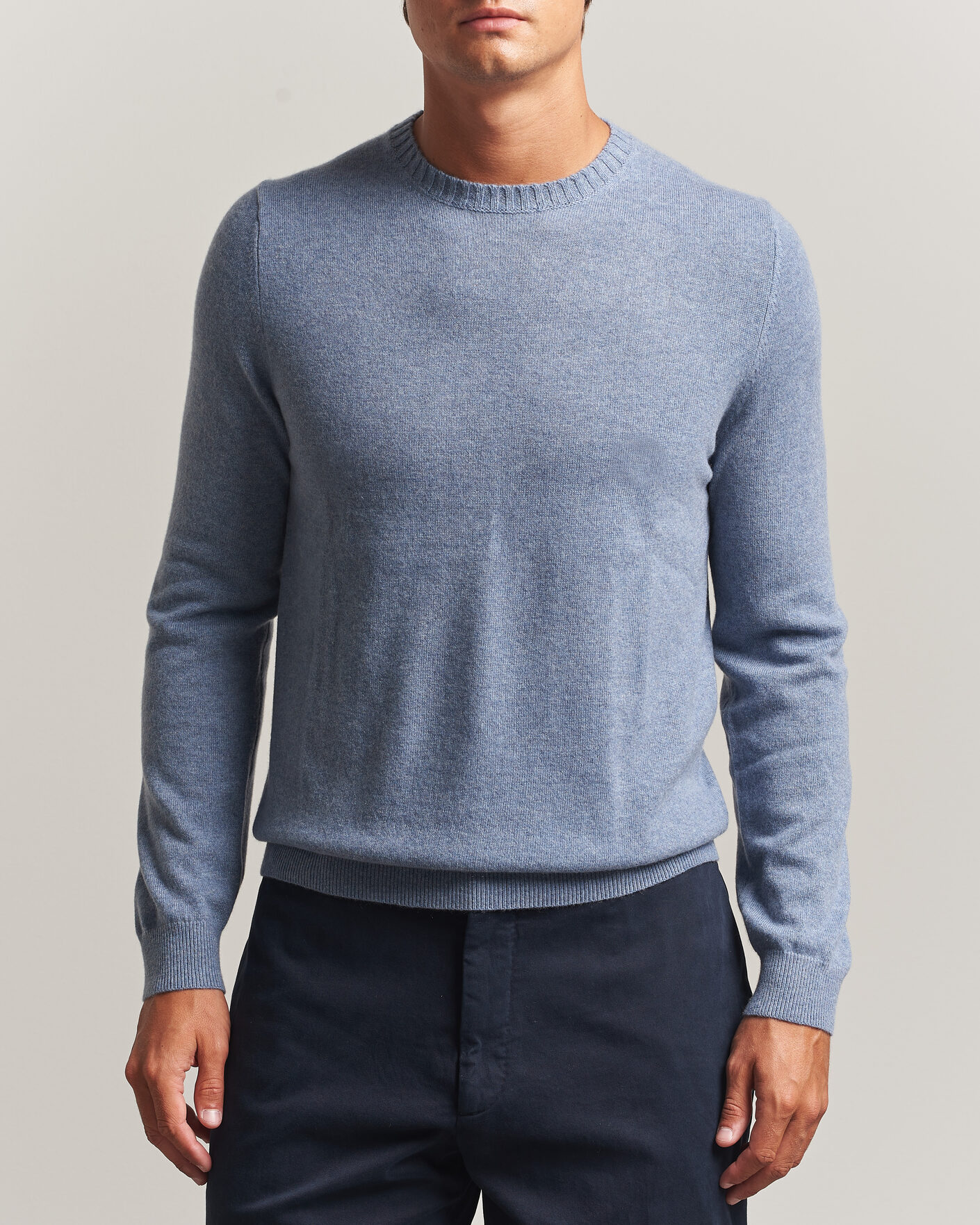 Herre | Gensere | Stenströms | Cashmere Crewneck Light Blue