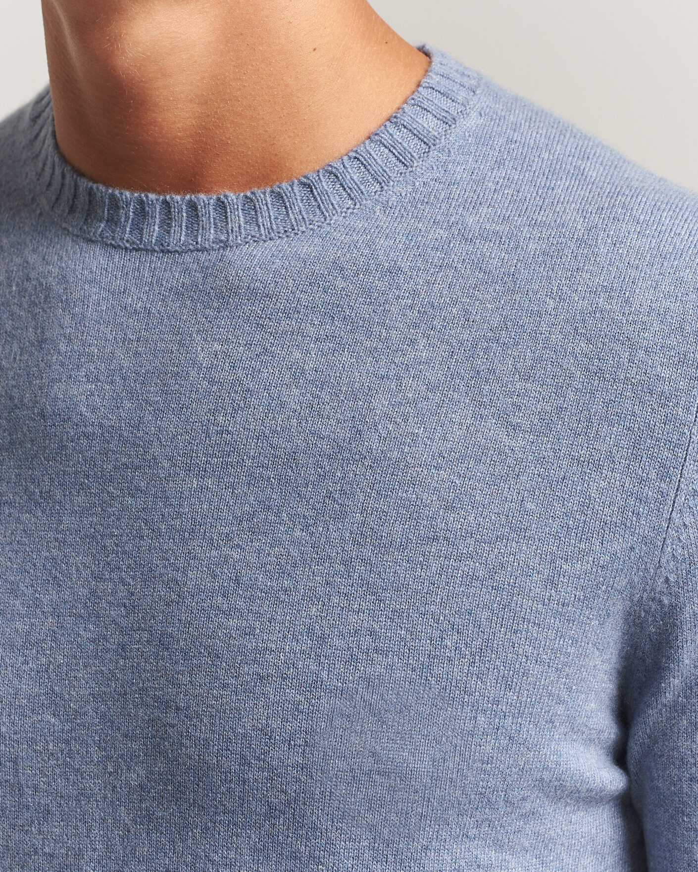 Herre | Gensere | Stenströms | Cashmere Crewneck Light Blue