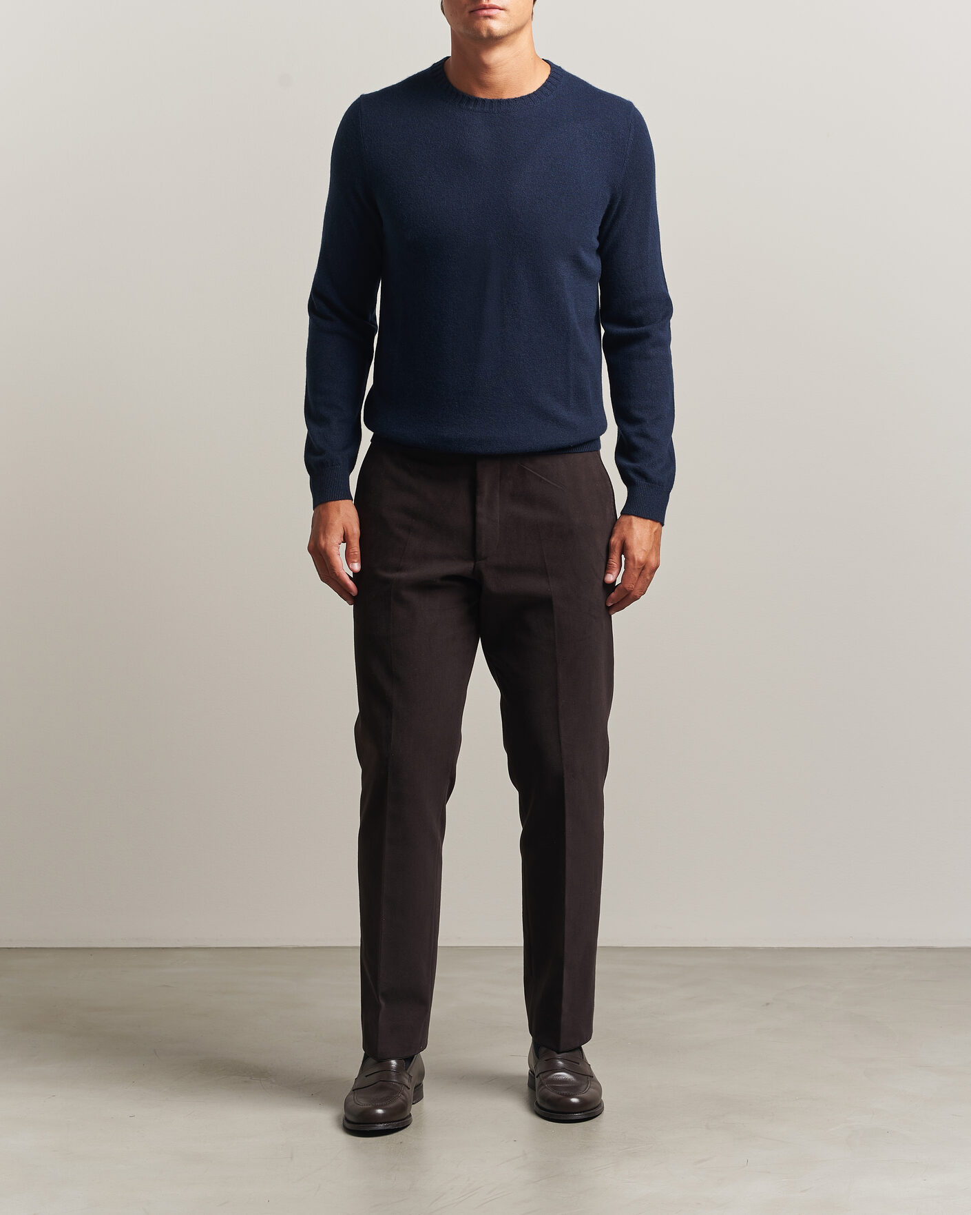 Herre | Gensere | Stenströms | Cashmere Crewneck Navy