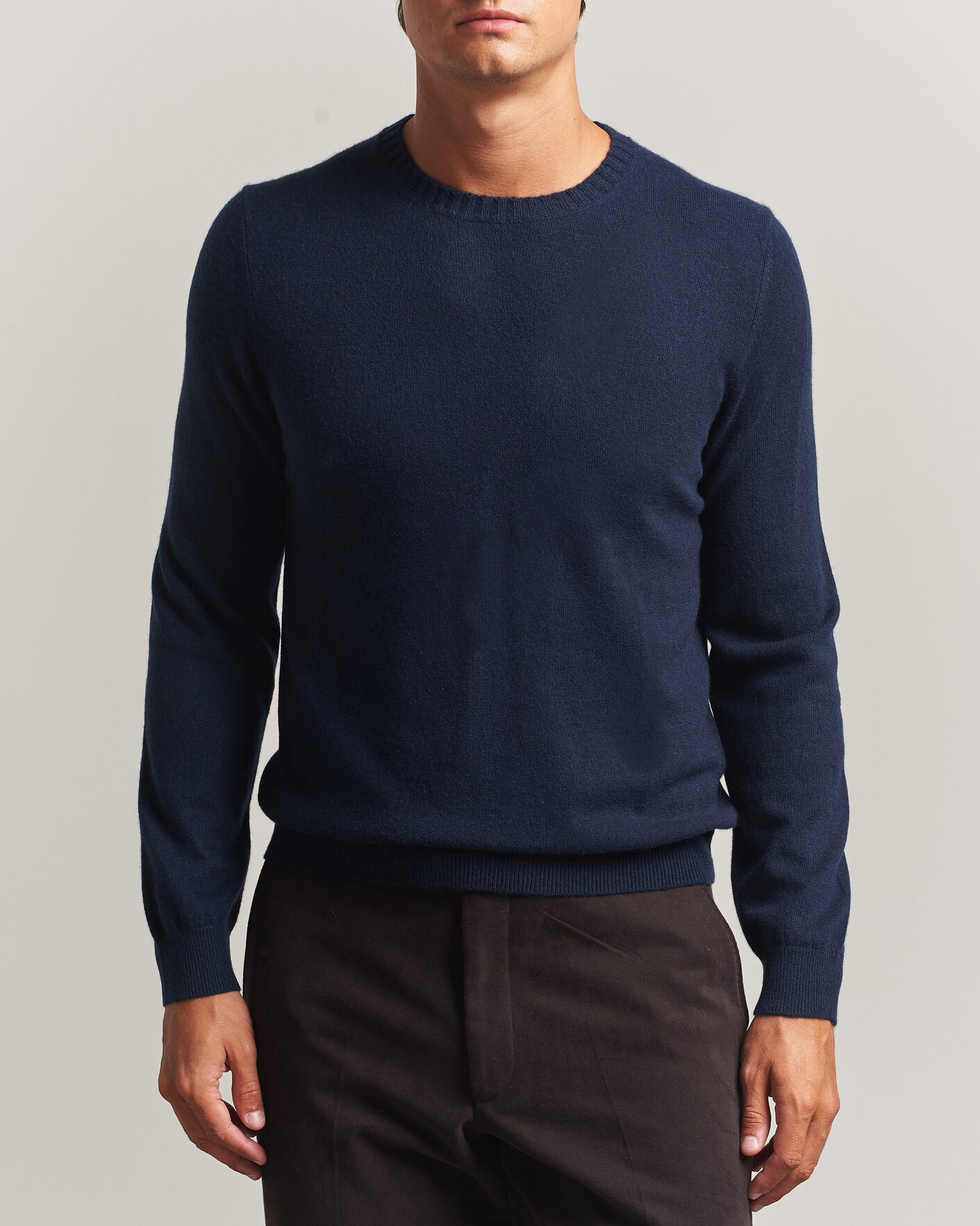 Herre | Gensere | Stenströms | Cashmere Crewneck Navy