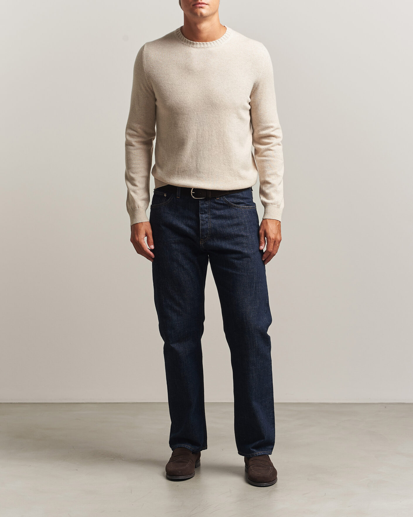 Herre | Gensere | Stenströms | Cashmere Crewneck Beige