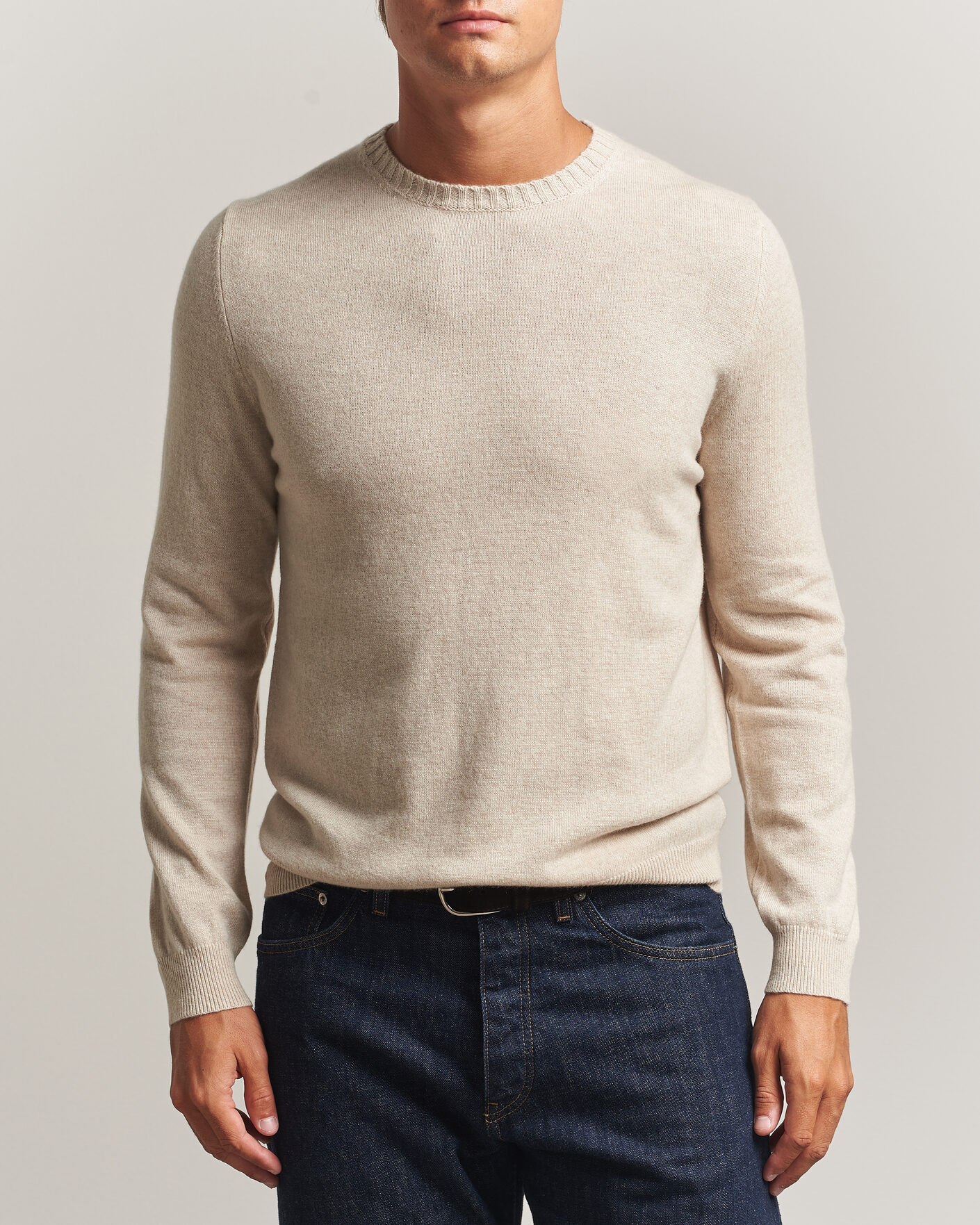 Herre | Gensere | Stenströms | Cashmere Crewneck Beige