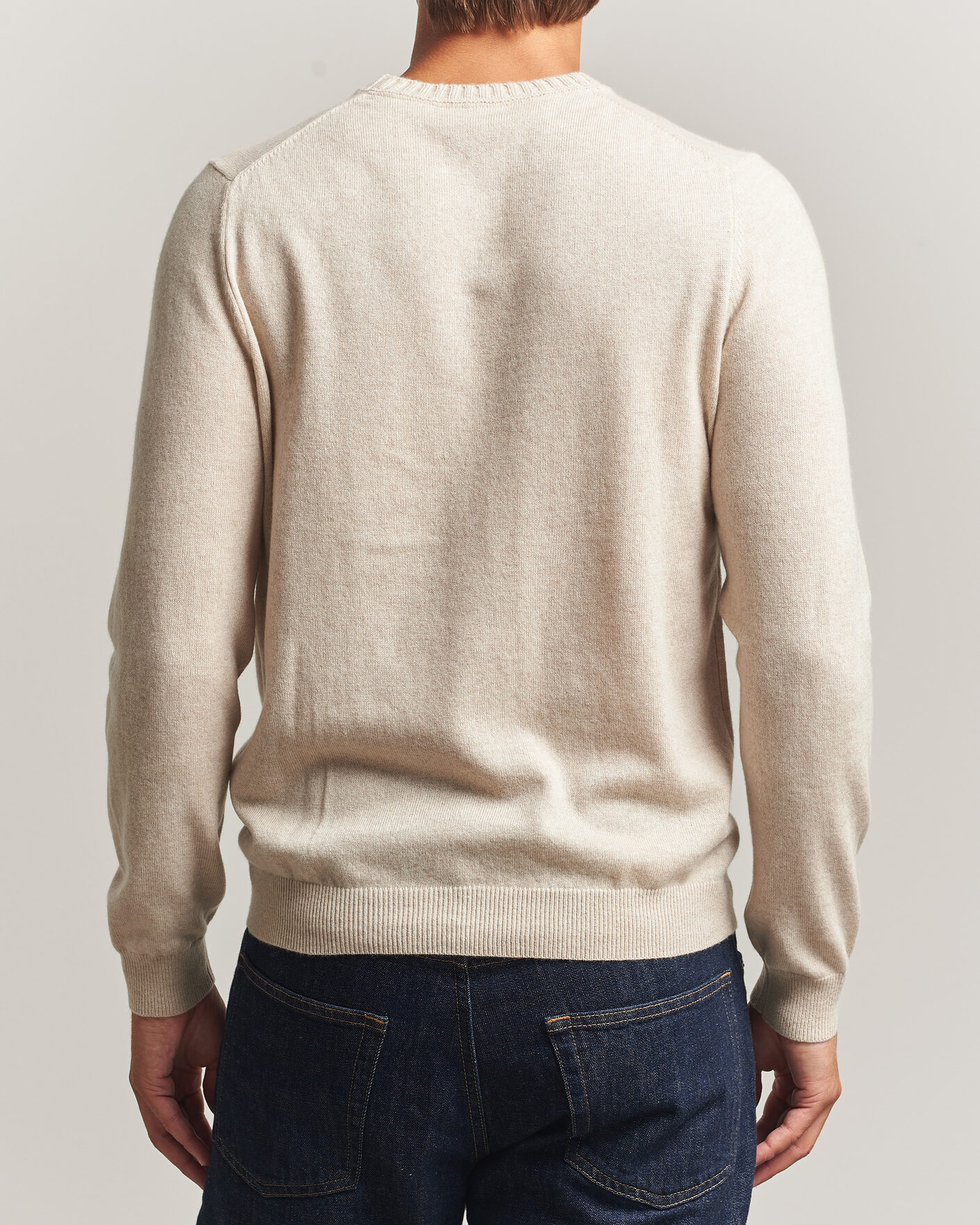 Herre | Gensere | Stenströms | Cashmere Crewneck Beige