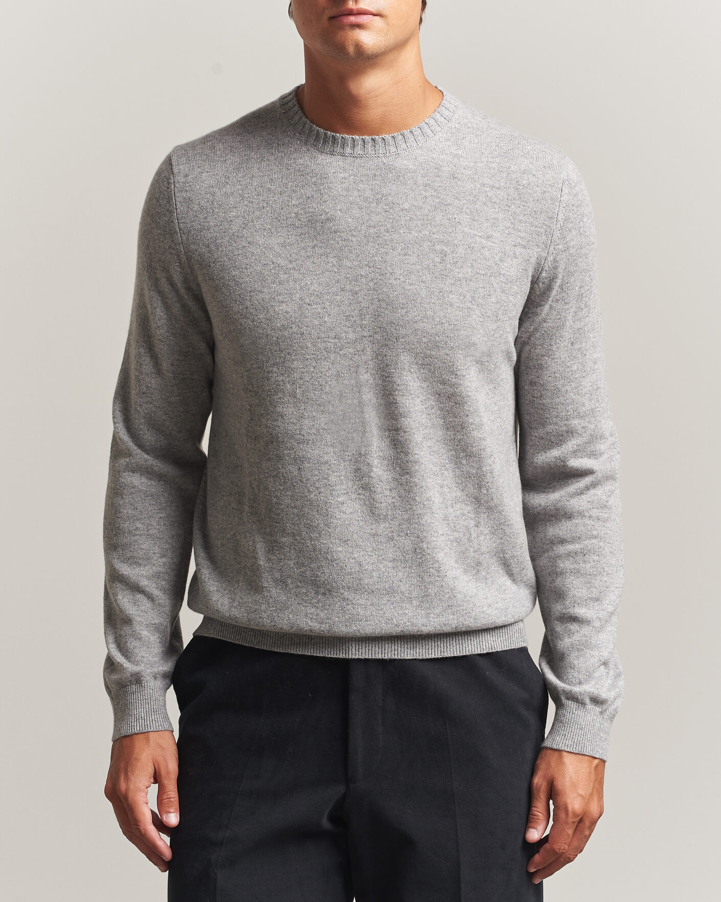 Herre | Gensere | Stenströms | Cashmere Crewneck Grey