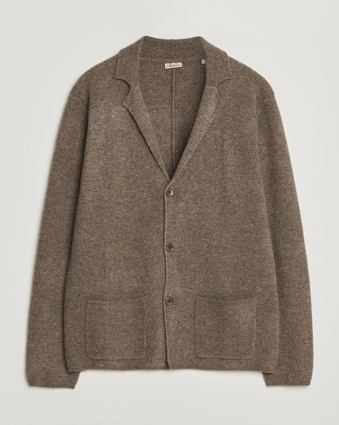 Herre | Gensere | Stenströms | Knitted Yak/Merino Cardigan Blazer Brown