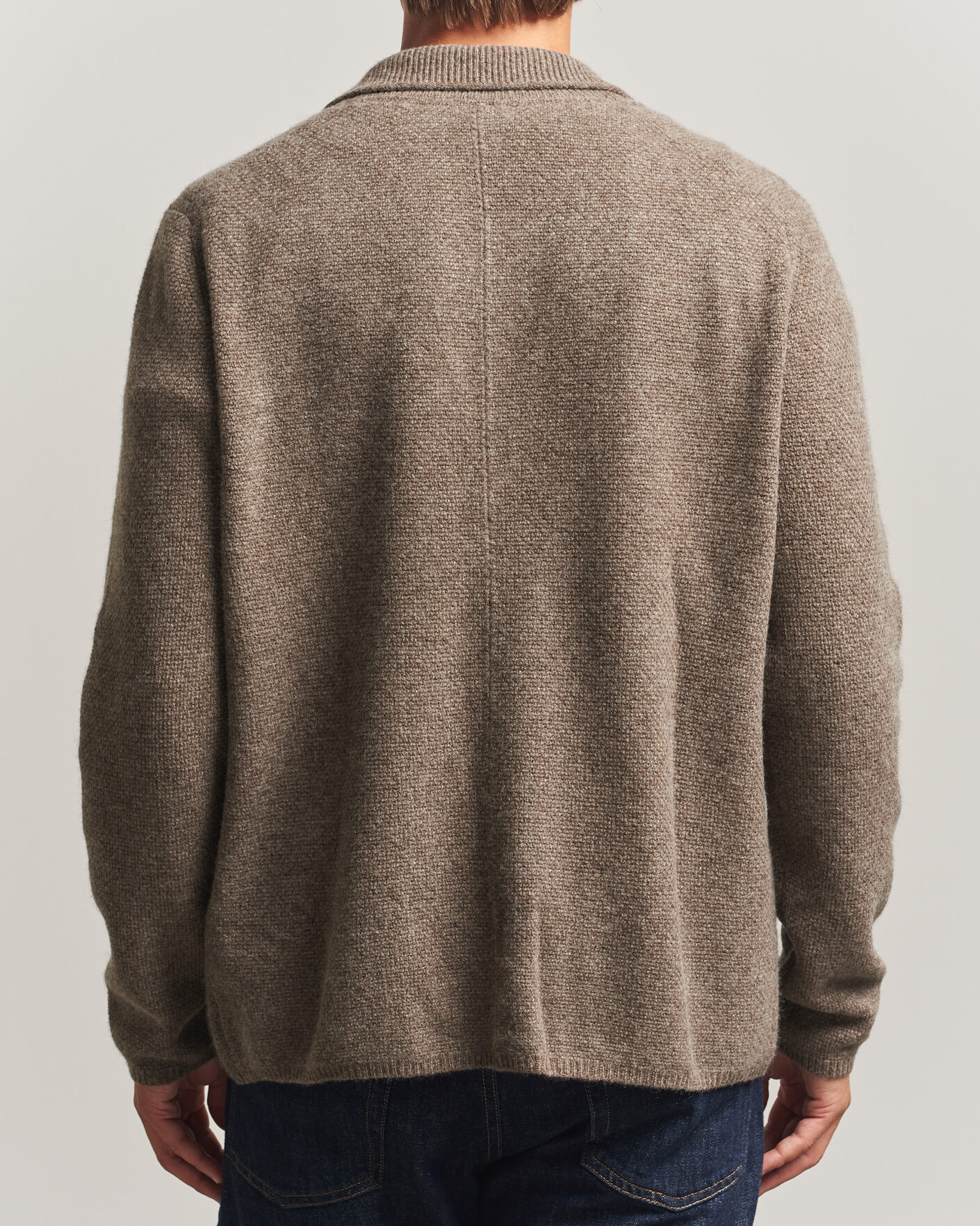 Herre | Gensere | Stenströms | Knitted Yak/Merino Cardigan Blazer Brown