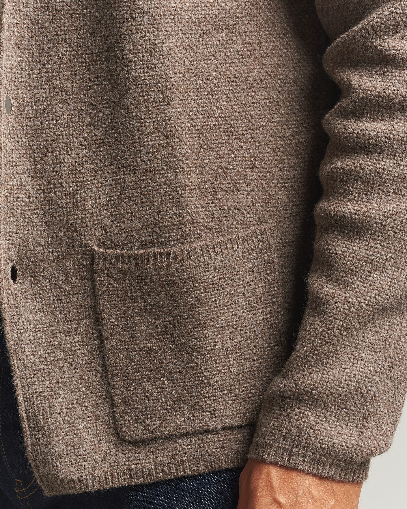 Herre | Gensere | Stenströms | Knitted Yak/Merino Cardigan Blazer Brown