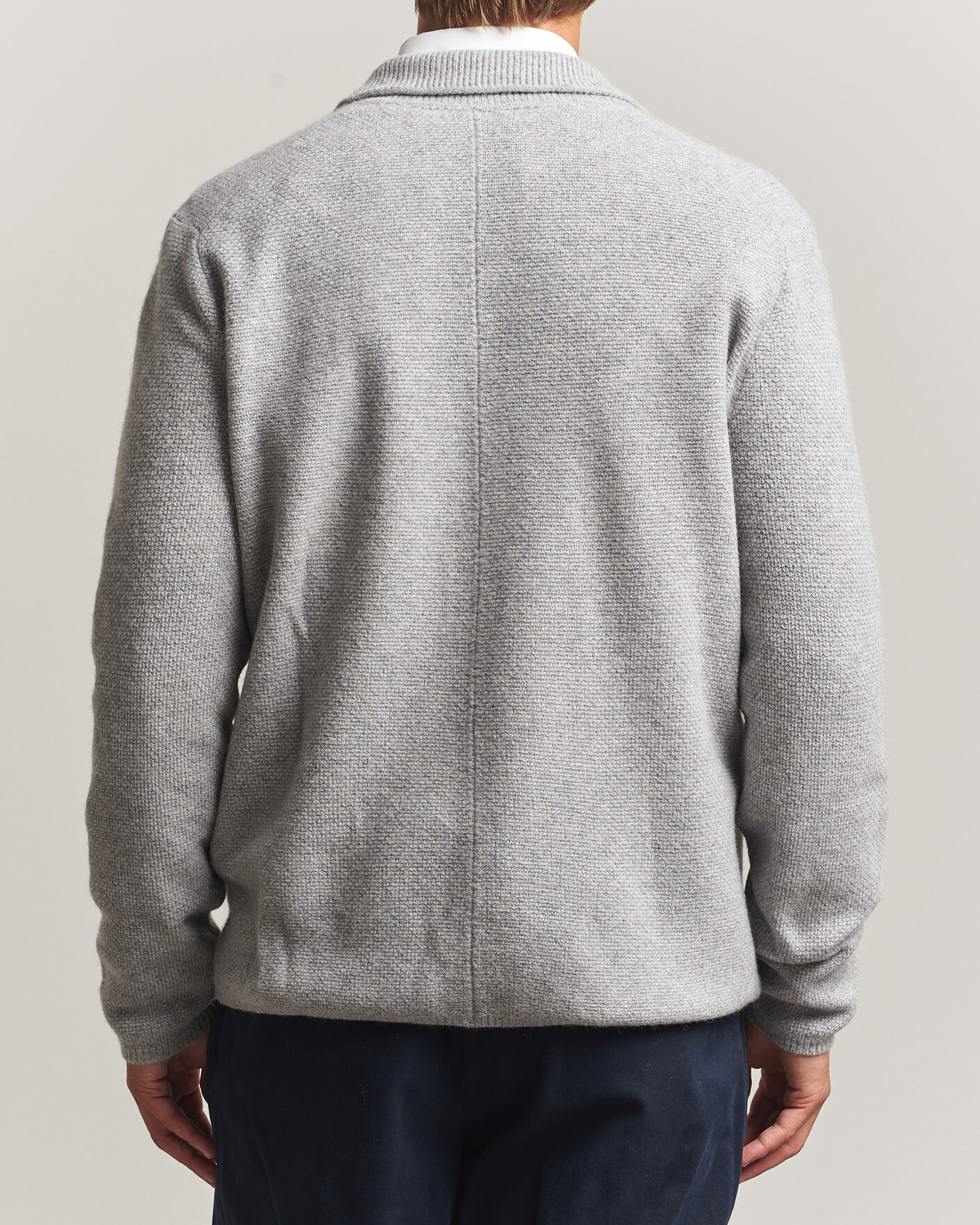 Herre | Gensere | Stenströms | Knitted Yak/Merino Cardigan Blazer Grey