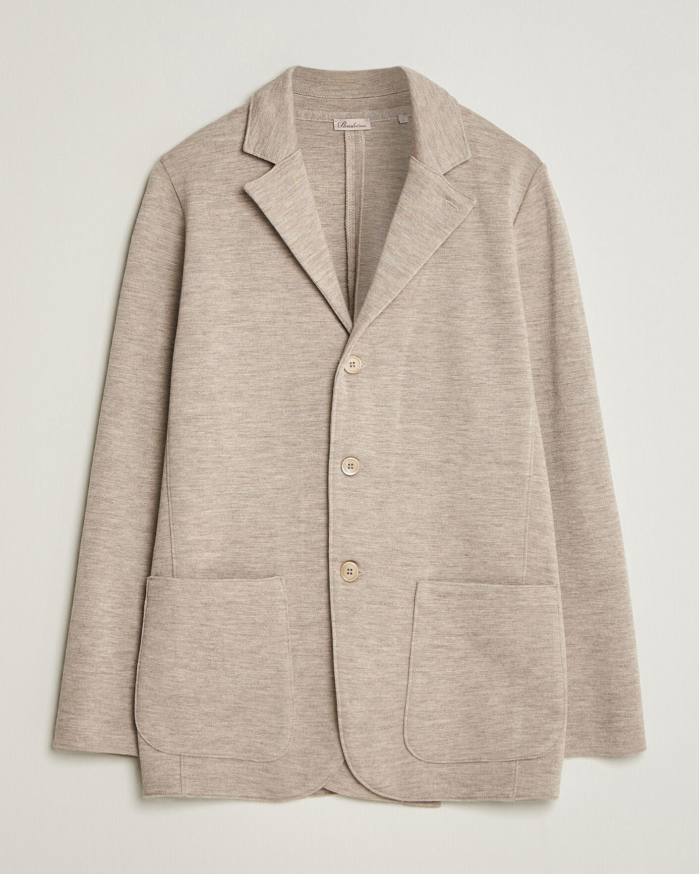 Herre | Dressjakker | Stenströms | Milano Knitted Merino Blazer Beige