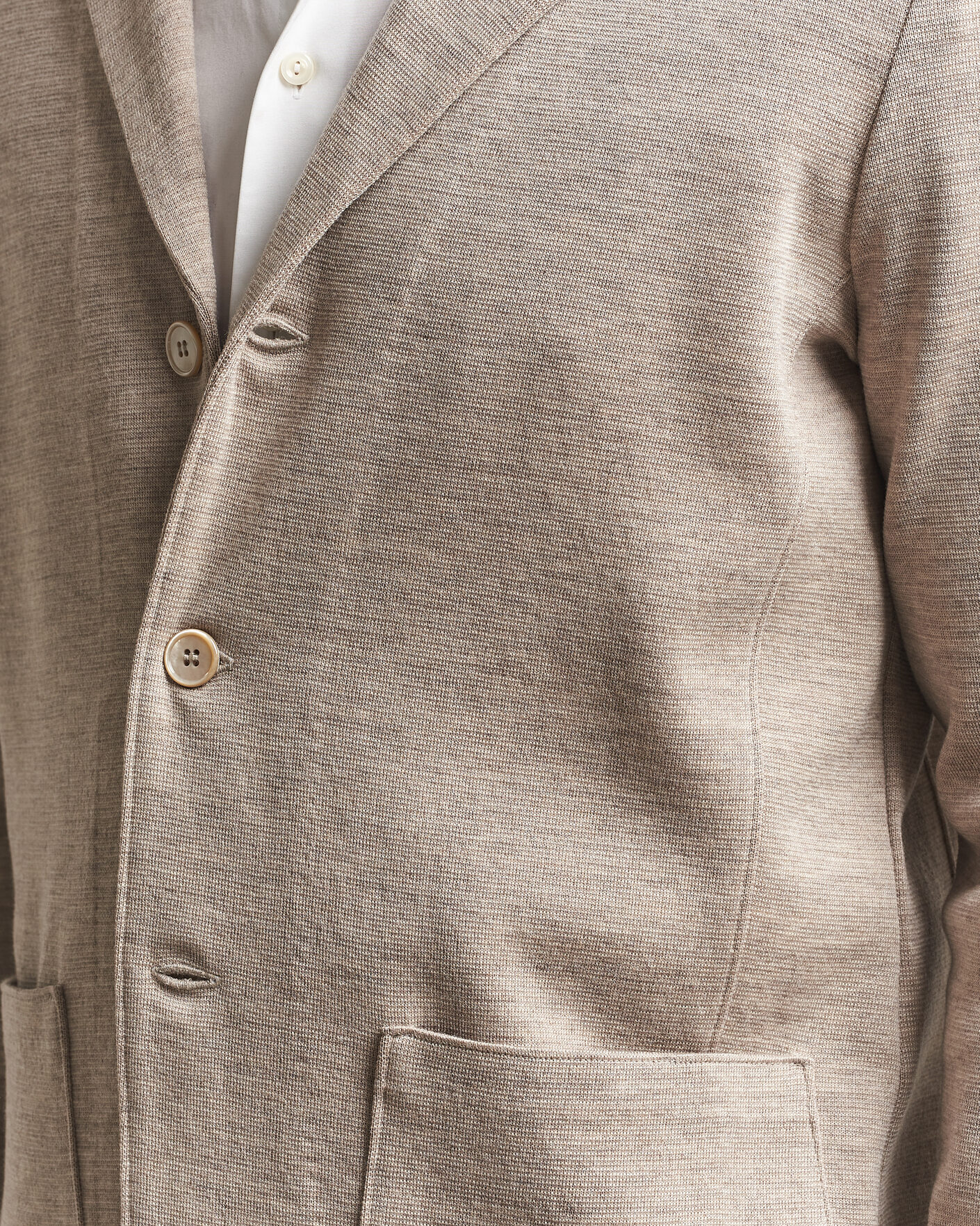 Herre | Dressjakker | Stenströms | Milano Knitted Merino Blazer Beige