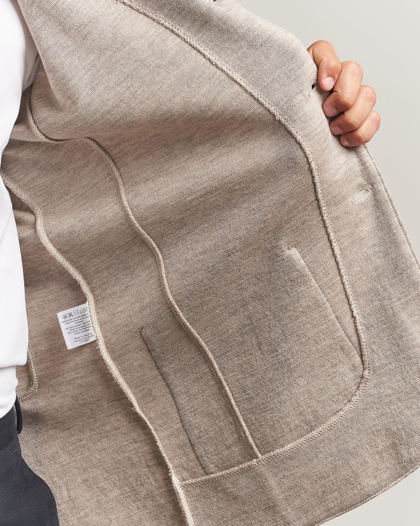 Herre | Dressjakker | Stenströms | Milano Knitted Merino Blazer Beige
