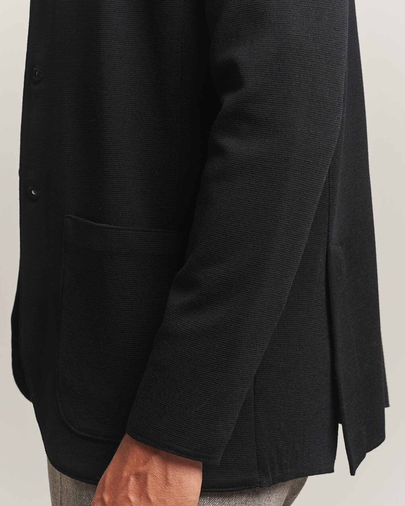Herre | Dressjakker | Stenströms | Milano Knitted Merino Blazer Black