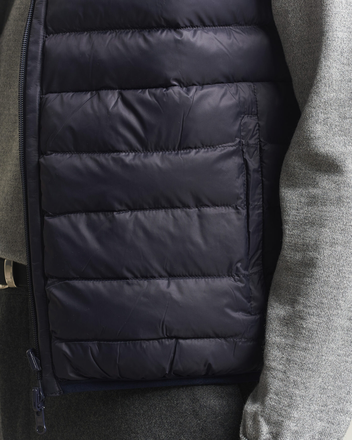 Herre | Vester | Stenströms | Reversible Knitted Merino/Nylon Vest Navy