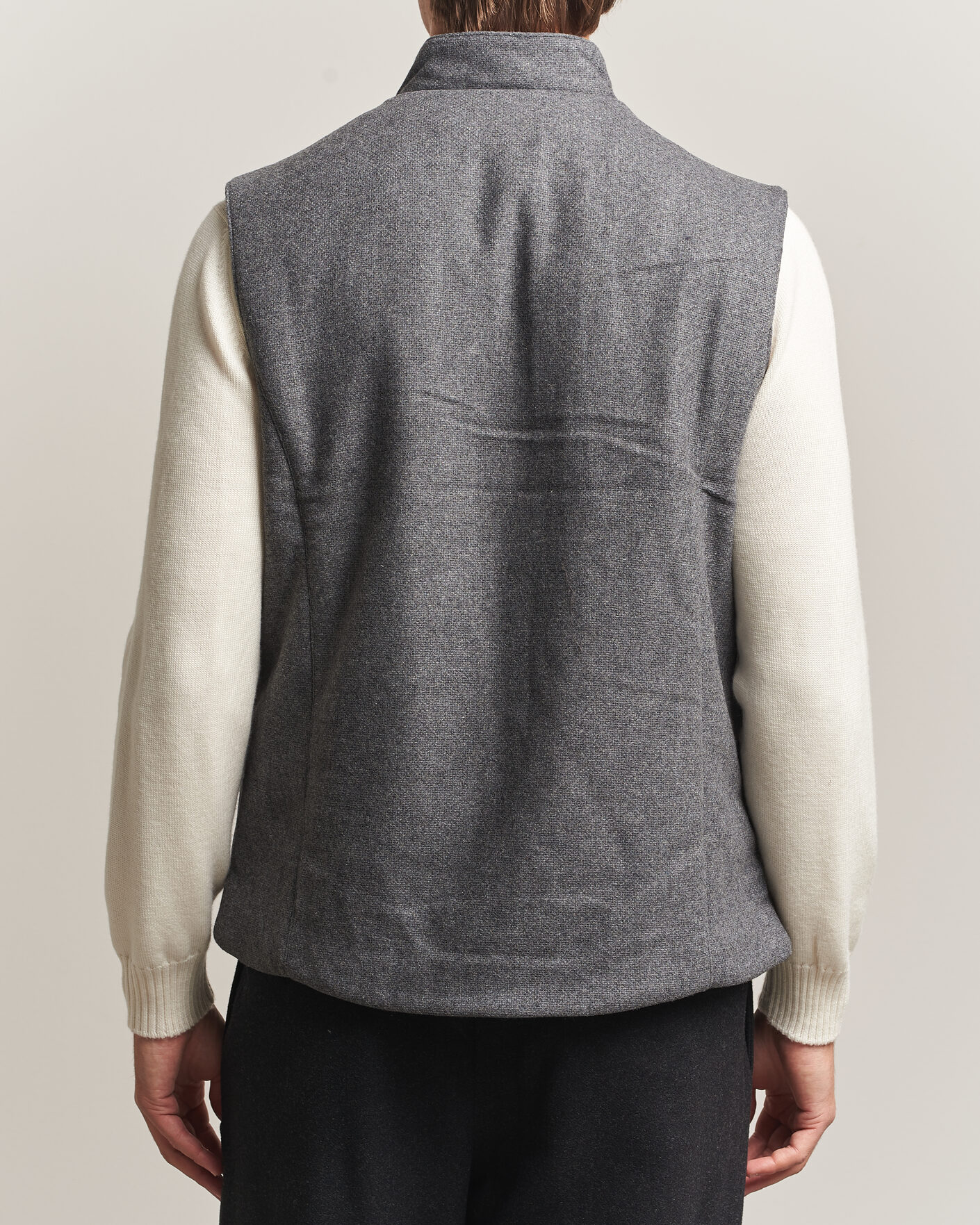 Herre | Vester | Stenströms | Wool Alcantara Detail Light Padded Vest Grey