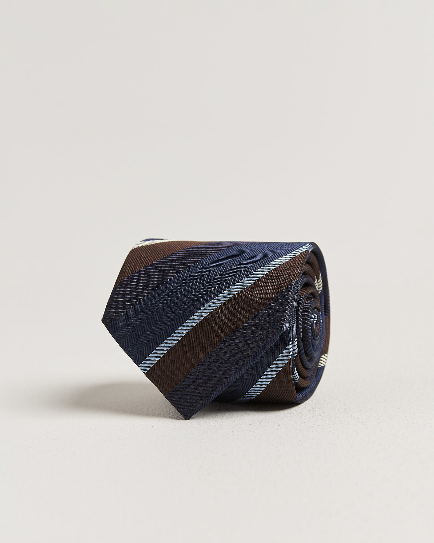 Herre | Slips | Stenströms | Regimental Stripe Silk Tie 7,5cm Navy