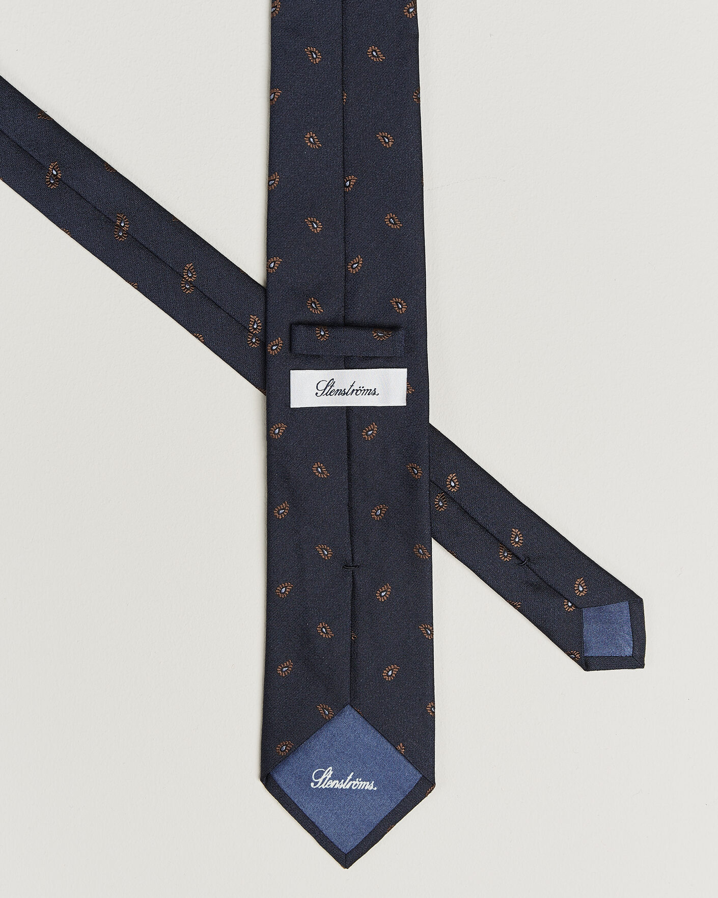 Herre | Slips | Stenströms | Woven Paisley Silk Tie 7,5cm Navy