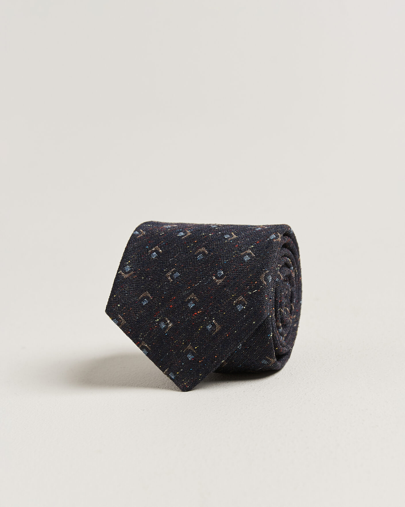 Herre | Slips | Stenströms | Woven Herringbone Silk Tie 7,5cm Navy