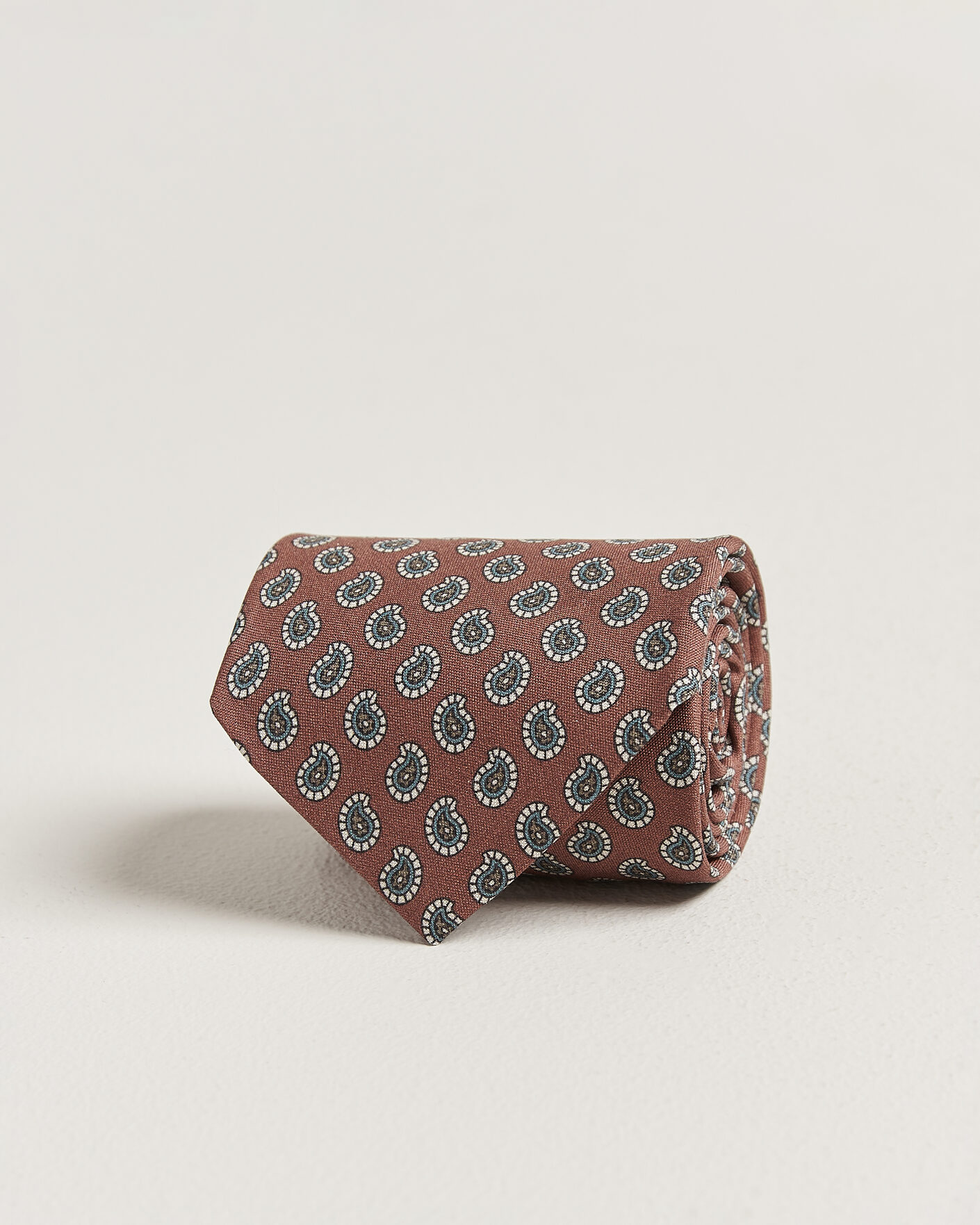 Herre | Slips | Stenströms | Printed Silk Paisley Tie 7,5cm Rust