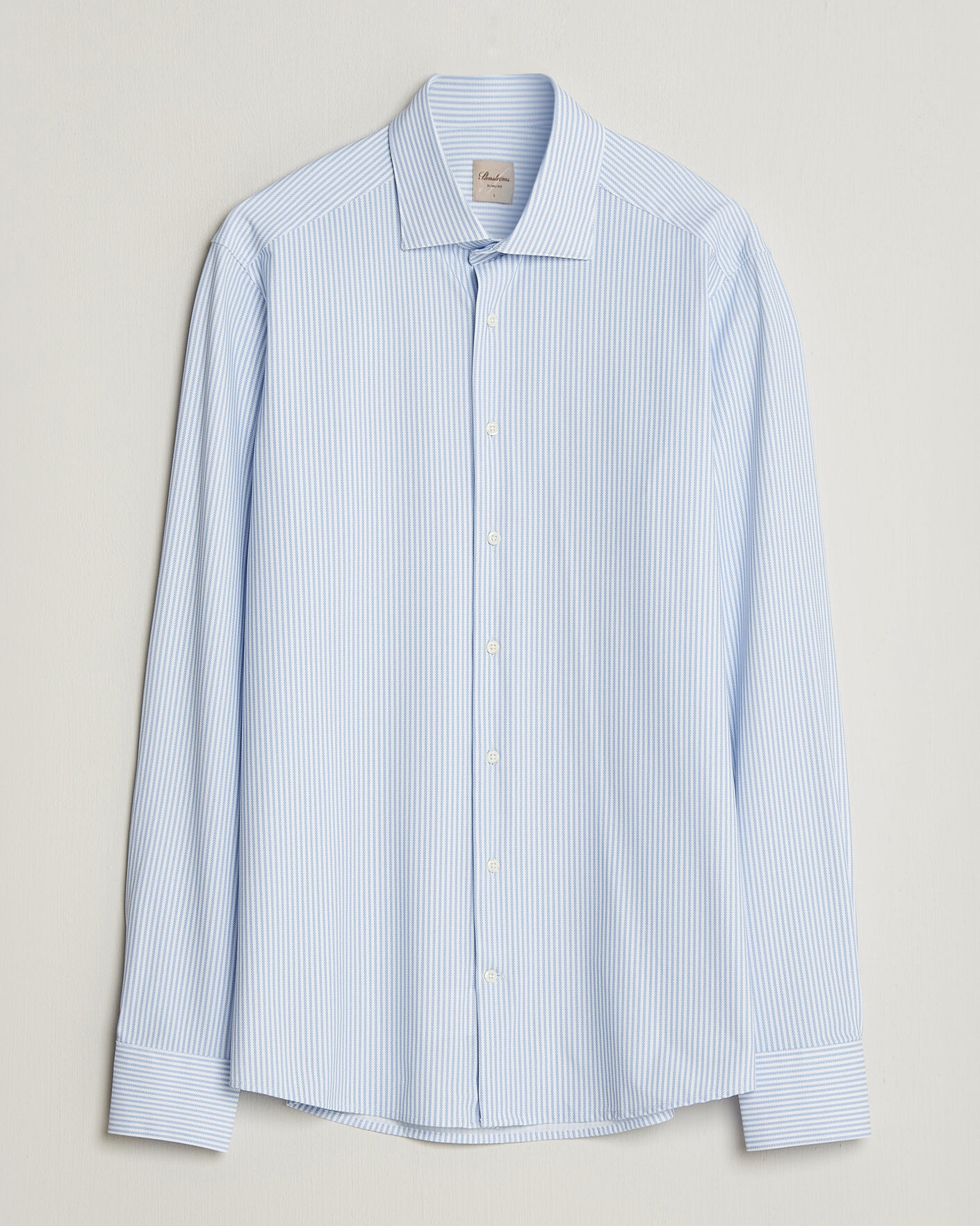 Herre | Skjorter | Stenströms | Slimline Active Stretch Striped Shirt Light Blue
