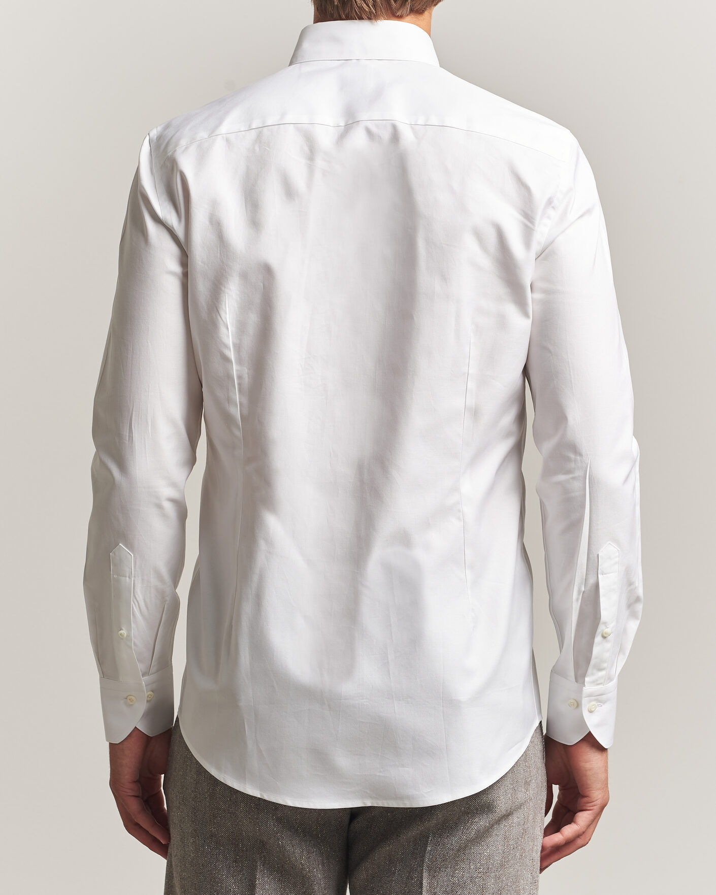 Herre | Skjorter | Stenströms | Slimline Twofold Cotton Button Under Shirt White