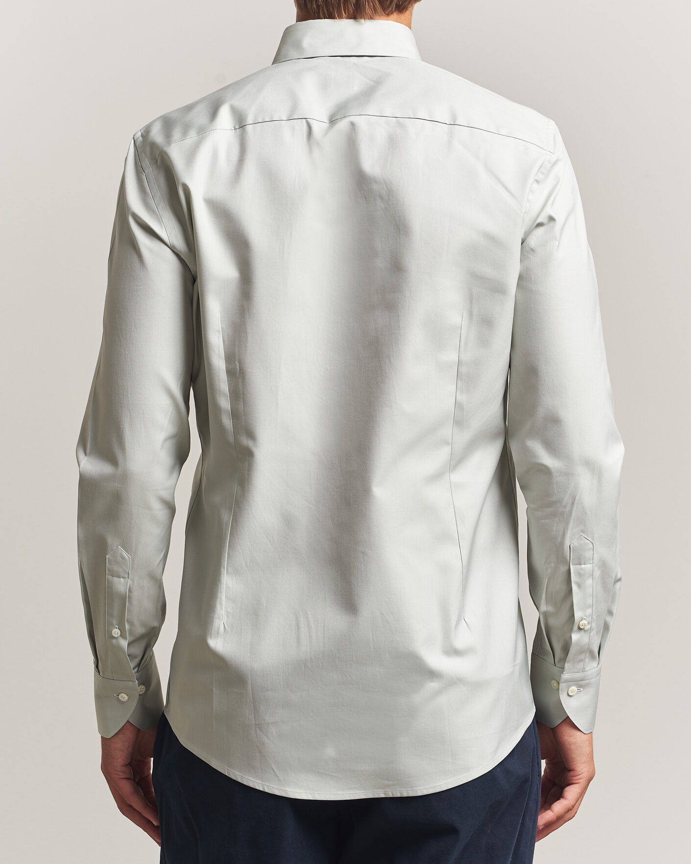 Herre | Skjorter | Stenströms | Slimline Twofold Cotton Button Under Shirt Green