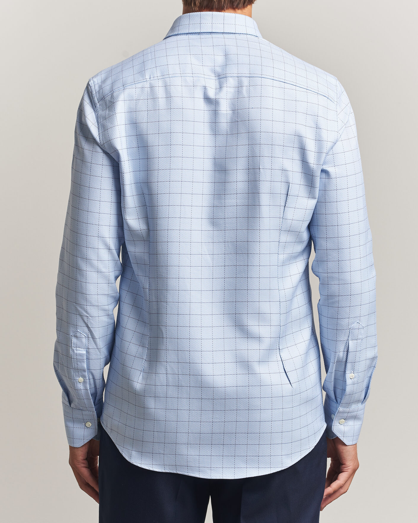 Herre | Skjorter | Stenströms | Slimline Twofold Structure Check Shirt Blue