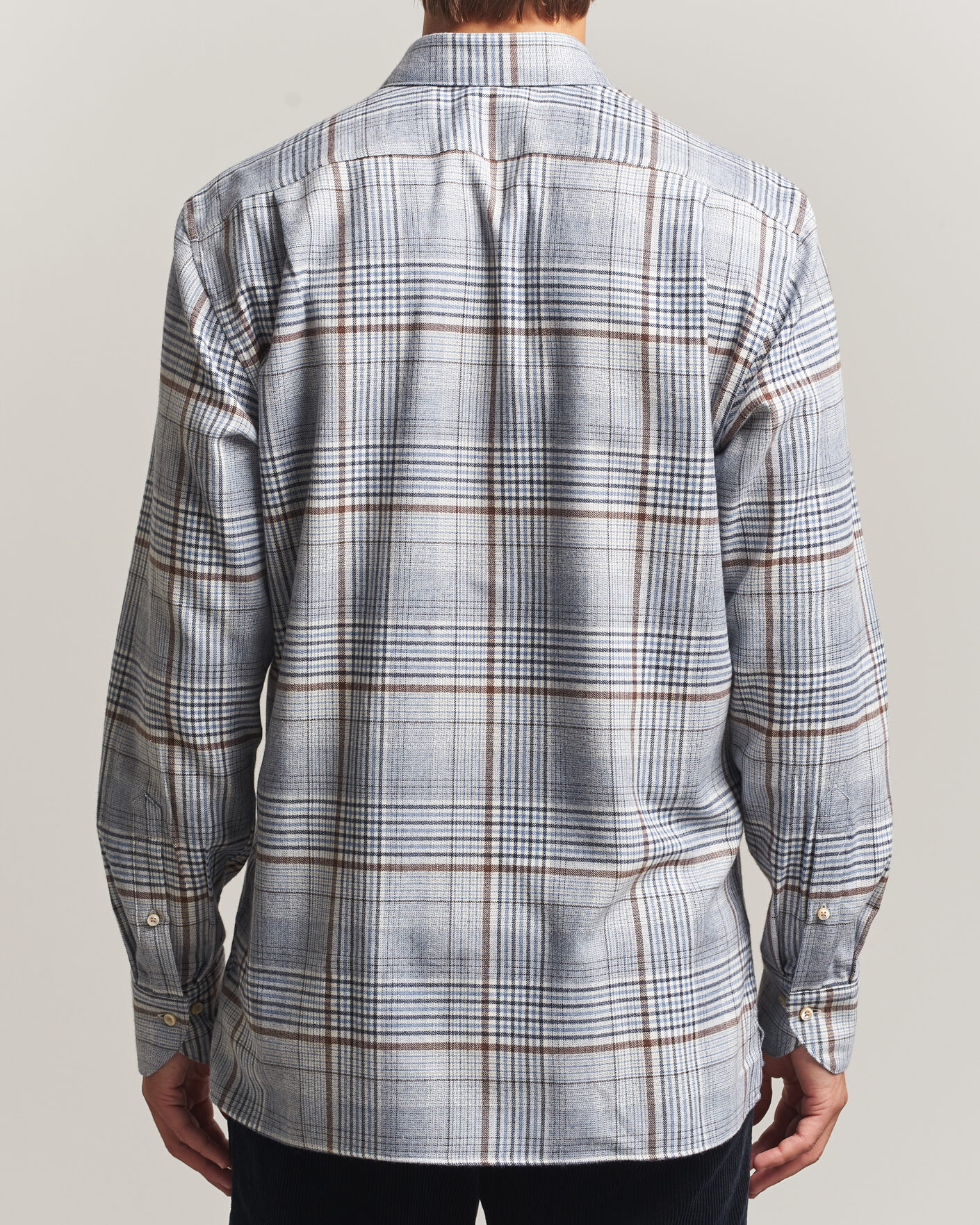 Herre | Skjorter | Stenströms | Regular Fit Front Pocket Flannel Shirt Blue