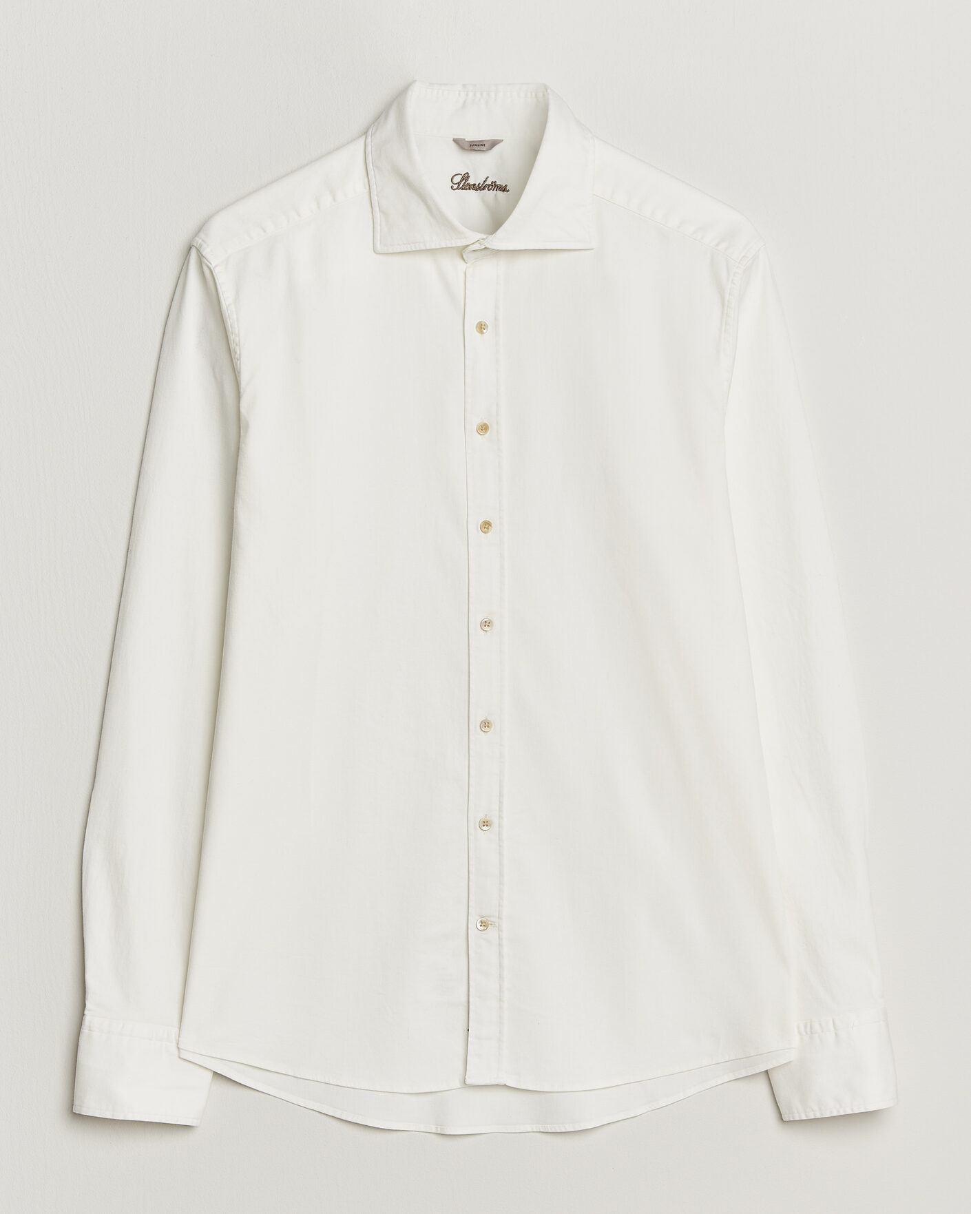 Herre | Skjorter | Stenströms | Slimline Garment Washed Shirt Off White Denim