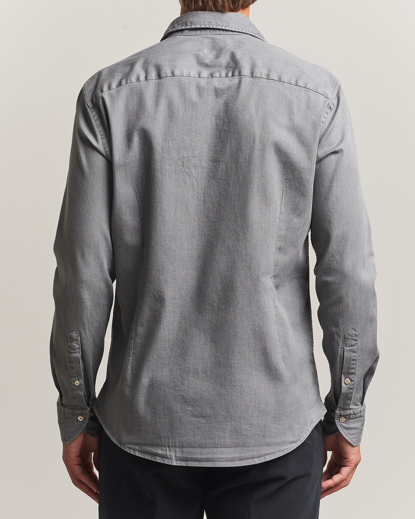 Herre | Skjorter | Stenströms | Slimline Garment Washed Shirt Grey Denim