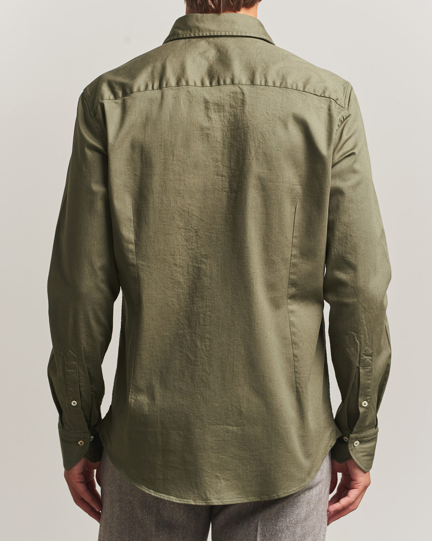 Herre | Skjorter | Stenströms | Slimline Garment Washed Shirt Green Denim