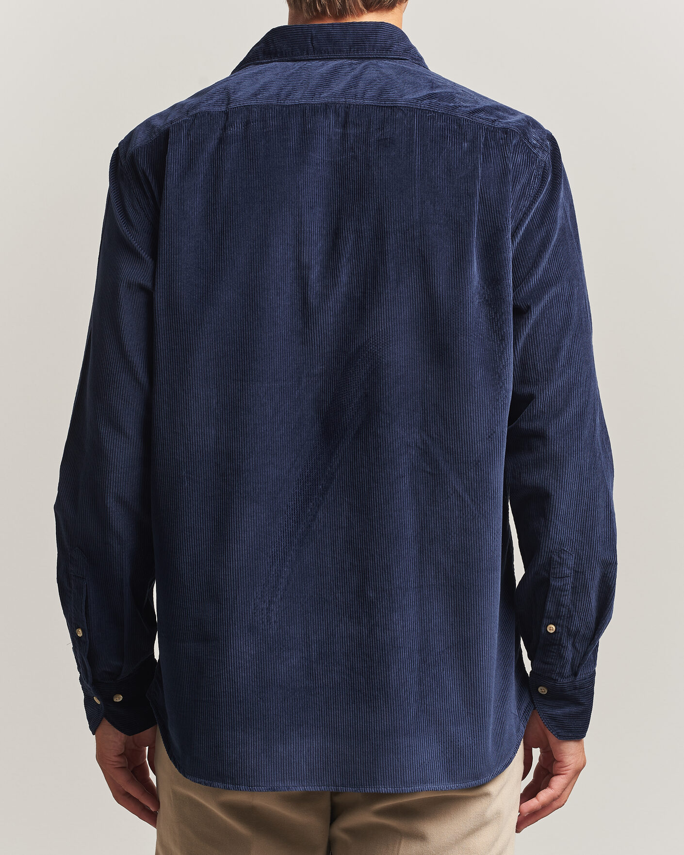 Herre | Skjorter | Stenströms | Regular Fit Cord Pocket Shirt Navy