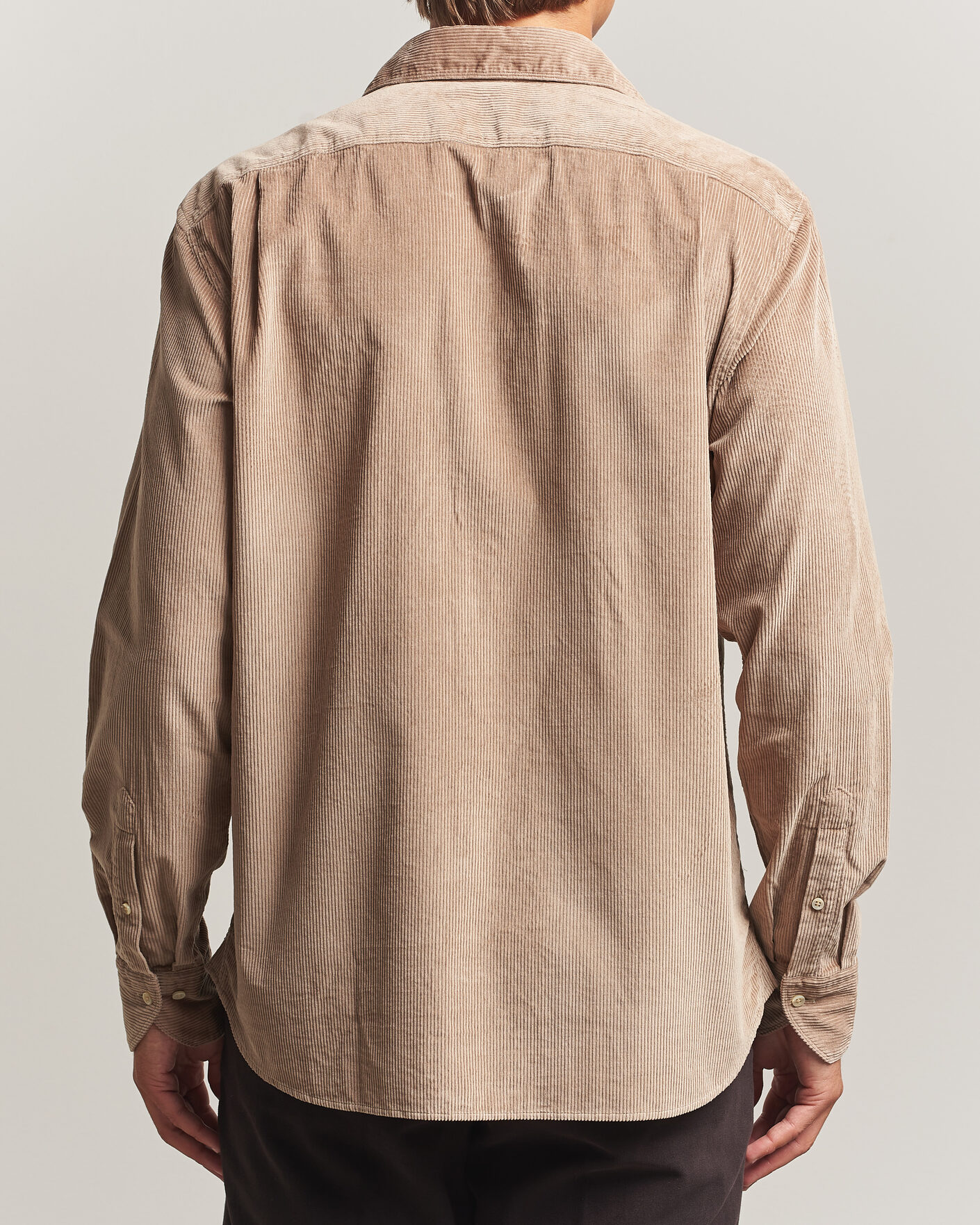Herre | Skjorter | Stenströms | Regular Fit Cord Pocket Shirt Light Brown