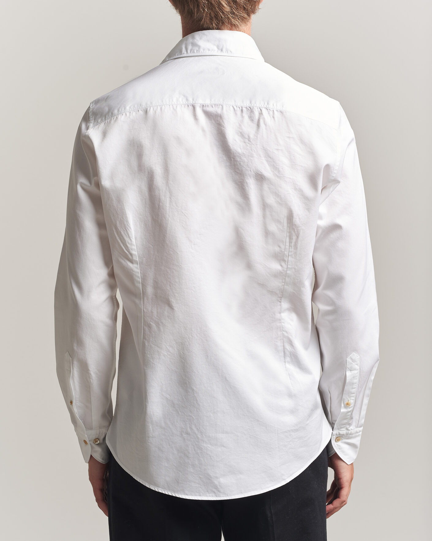 Herre | Skjorter | Stenströms | Slimline Washed Cotton Twill Cut Away Shirt White